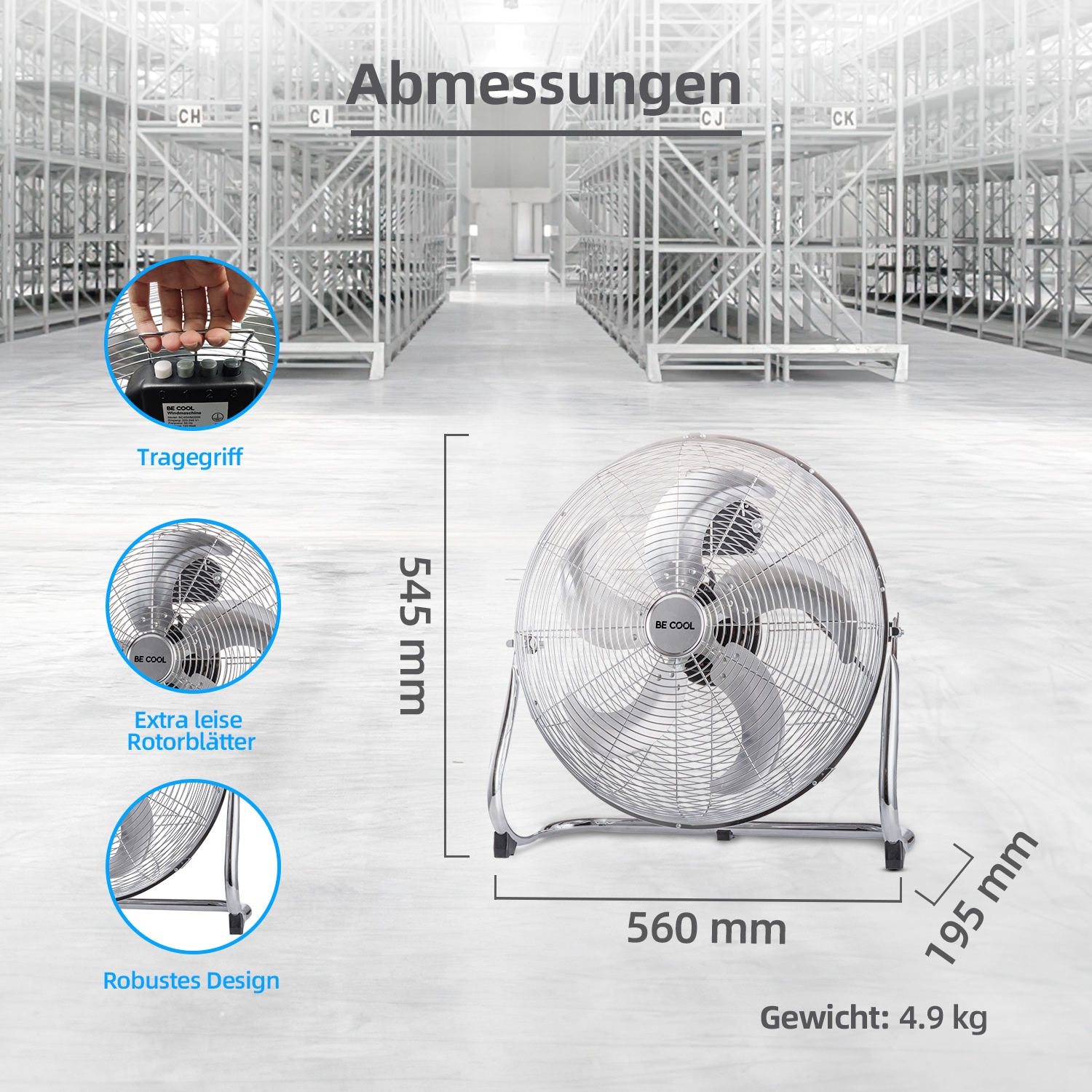 be cool Windmaschine »BC45WM2205«, 45 cm Durchmesser