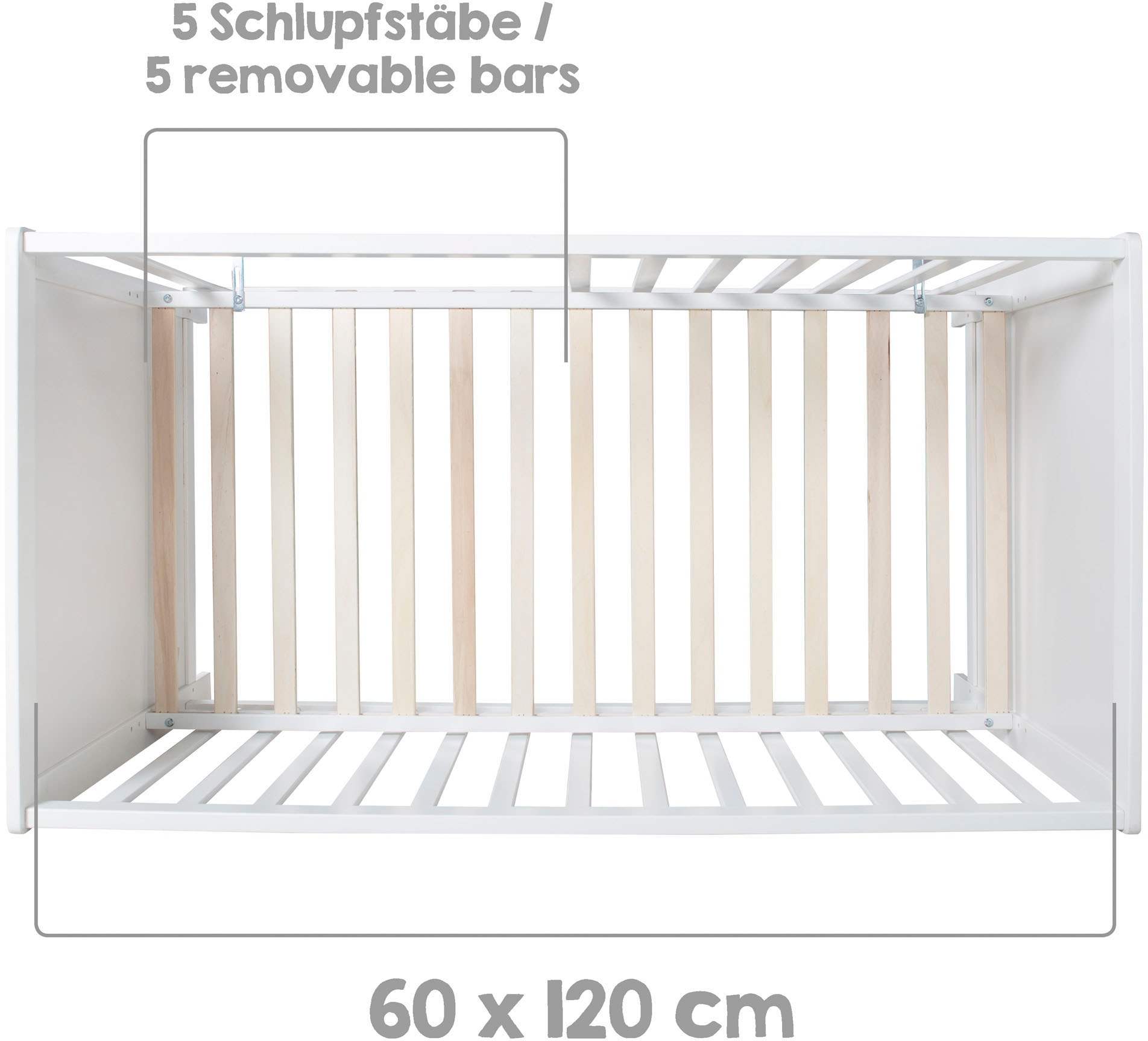 roba® Beistellbett »60x120 cm Universal, weiß«