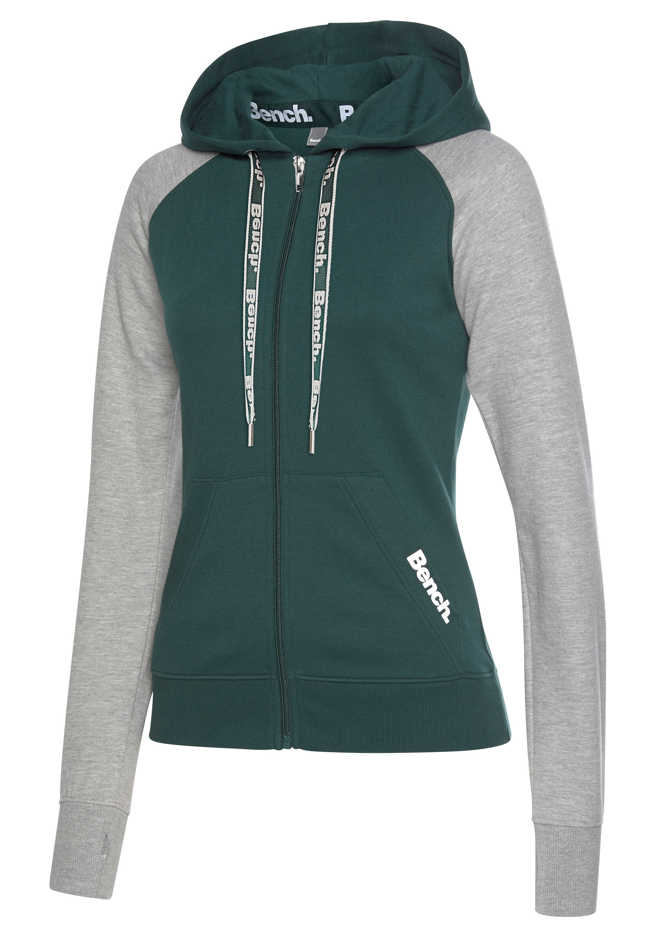 Bench. Loungewear Kapuzensweatjacke, mit farblich abgesetzten Ärmeln, Loungeanzug