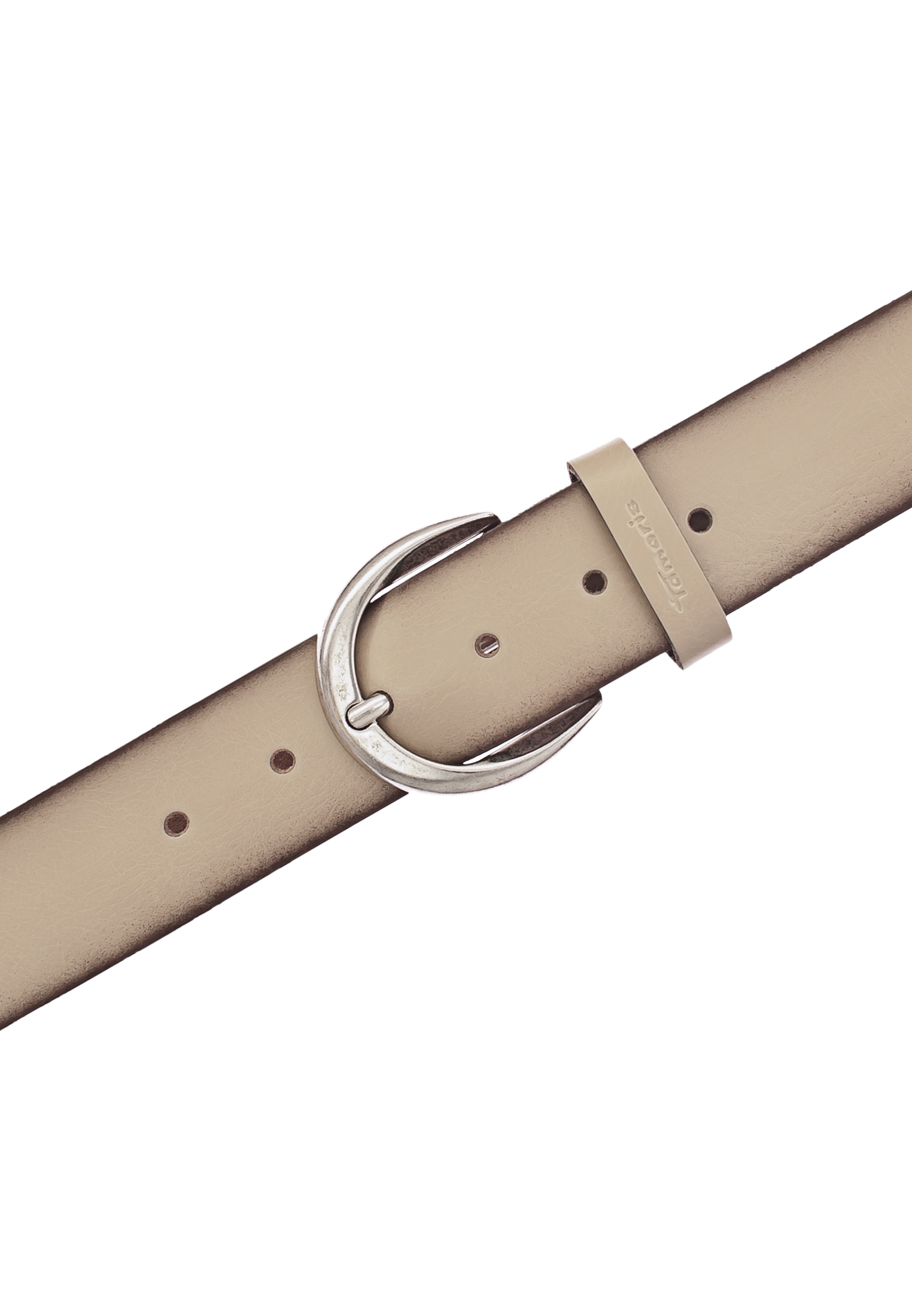 Tamaris Ledergürtel »Charlotte Silver« mit halbrunder Dornschließe in poliertem Silber, 4 cm breit