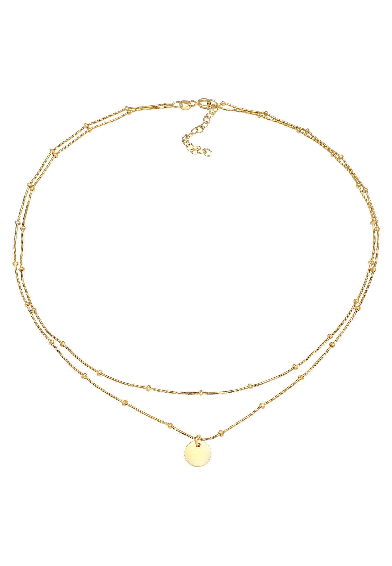 Elli Choker »Halskette Choker Layer Plättchen Kugelkette 925 Silber«