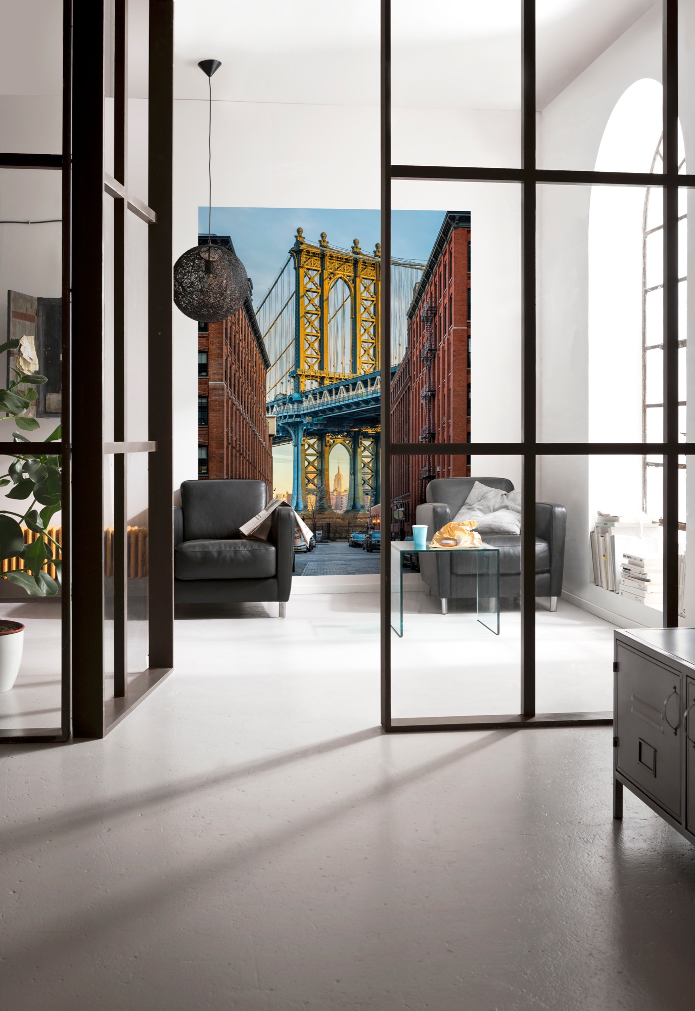 Komar Vliestapete »Vlies - Brooklyn - Größe 184 x 248 cm«, bedruckt, Wohnzimmer, Schlafzimmer