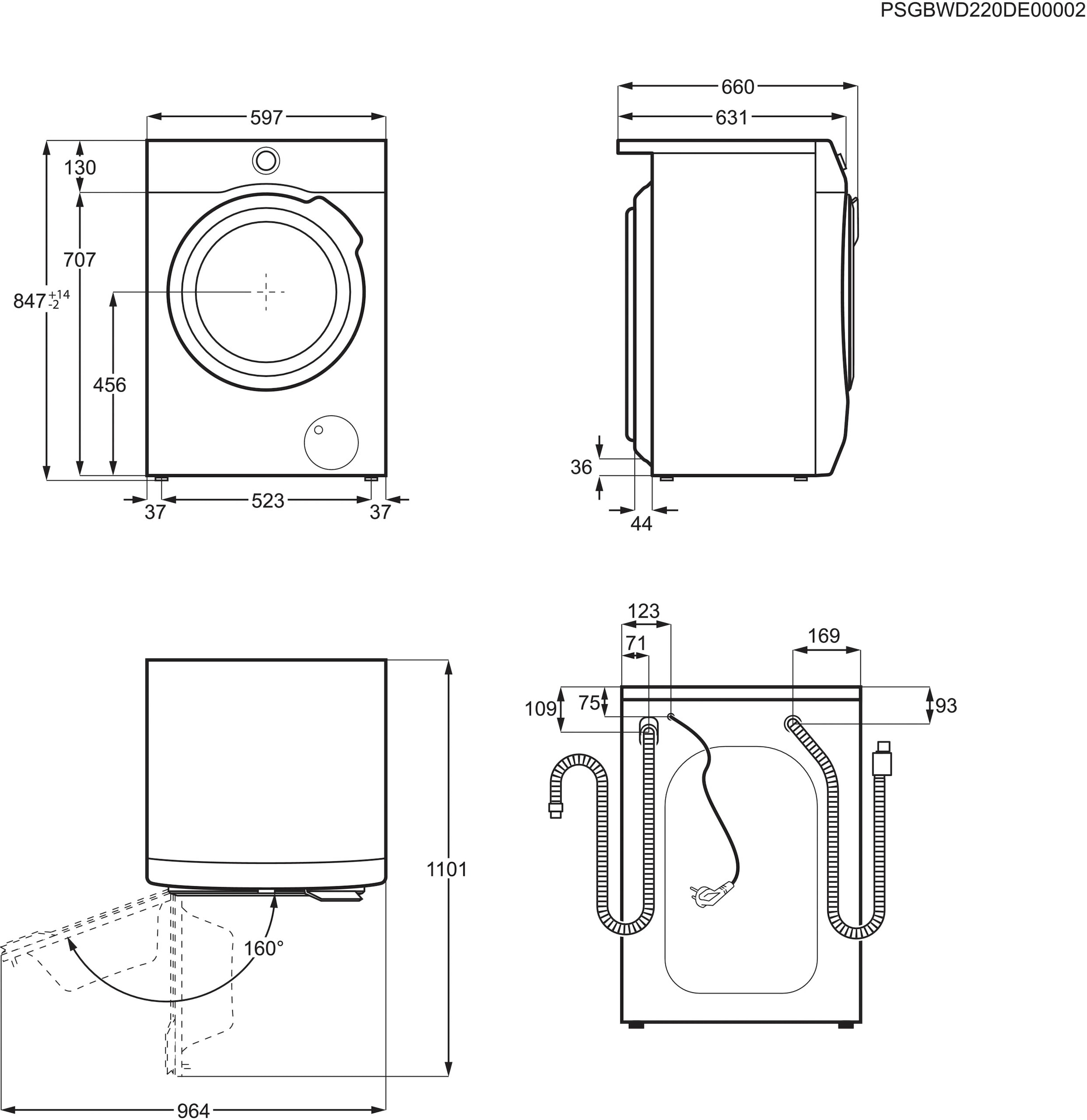 AEG Waschmaschine »LR7EA410FL 914501653«, LR7EA410FL 914501653, 10 kg, 1400 U/min, ProSteam - Dampf-Programm für 96 % weniger Wasserverbrauch