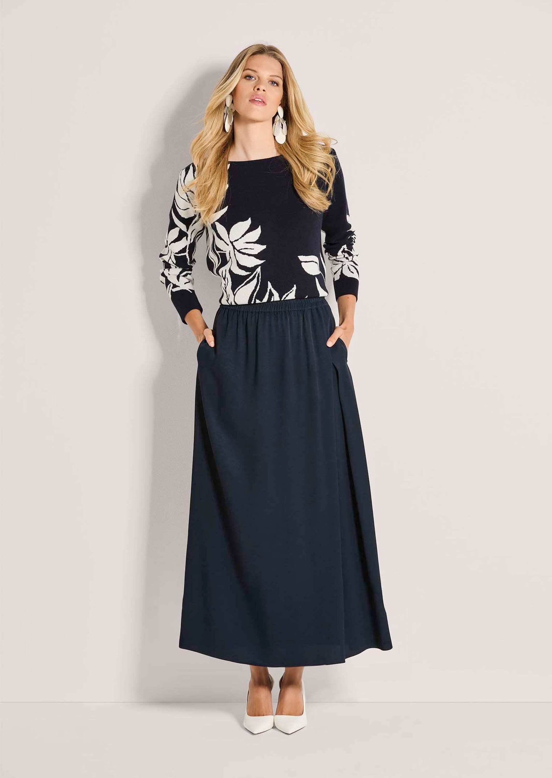 MADELEINE Midirock »Rock Langer Rock mit tiefer Seitenfalte«