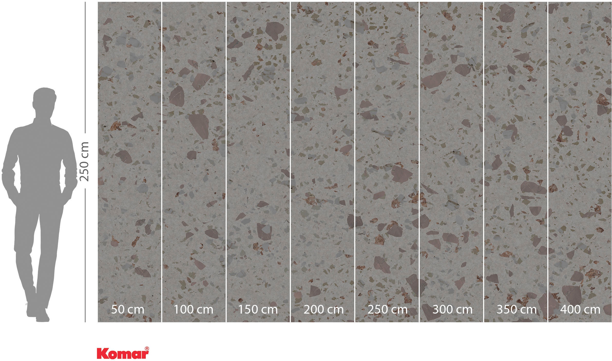 Komar Vliestapete »Digitaldruck Vlies - Tasteful Terrazzo - Größe 400 x 250 cm«, bedruckt, Wohnzimmer, Schlafzimmer