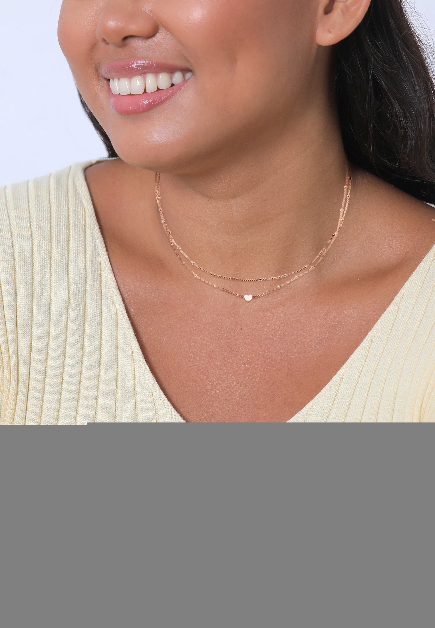 Elli Choker »Halskette Choker Layer Kugelkette Herz 925 Silber«