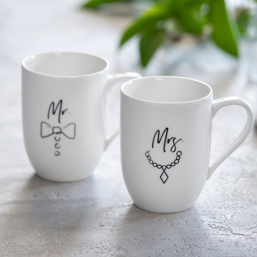 Villeroy & Boch Becher »Kaffeebecher Mr and Mrs Statement 280 ml 2er Set weiß«