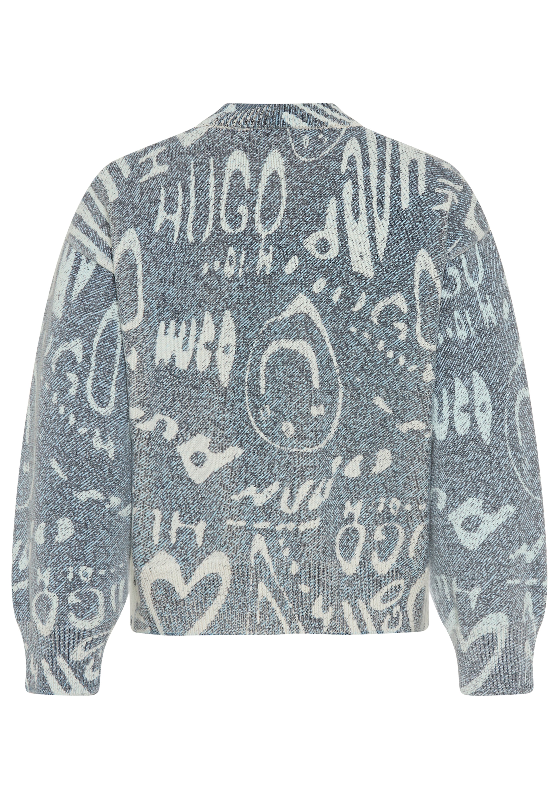 HUGO Blue Strickpullover »Slicary« mit Allover-Muster, oversize