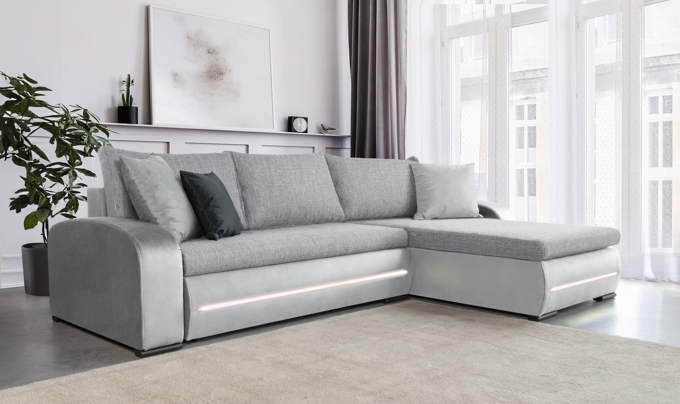 COLLECTION AB Ecksofa »30 Jahre Jubiläums-Modell Wind L-Form«, inkl. Schlaffunktion und Bettkasten, frei im Raum stellbar