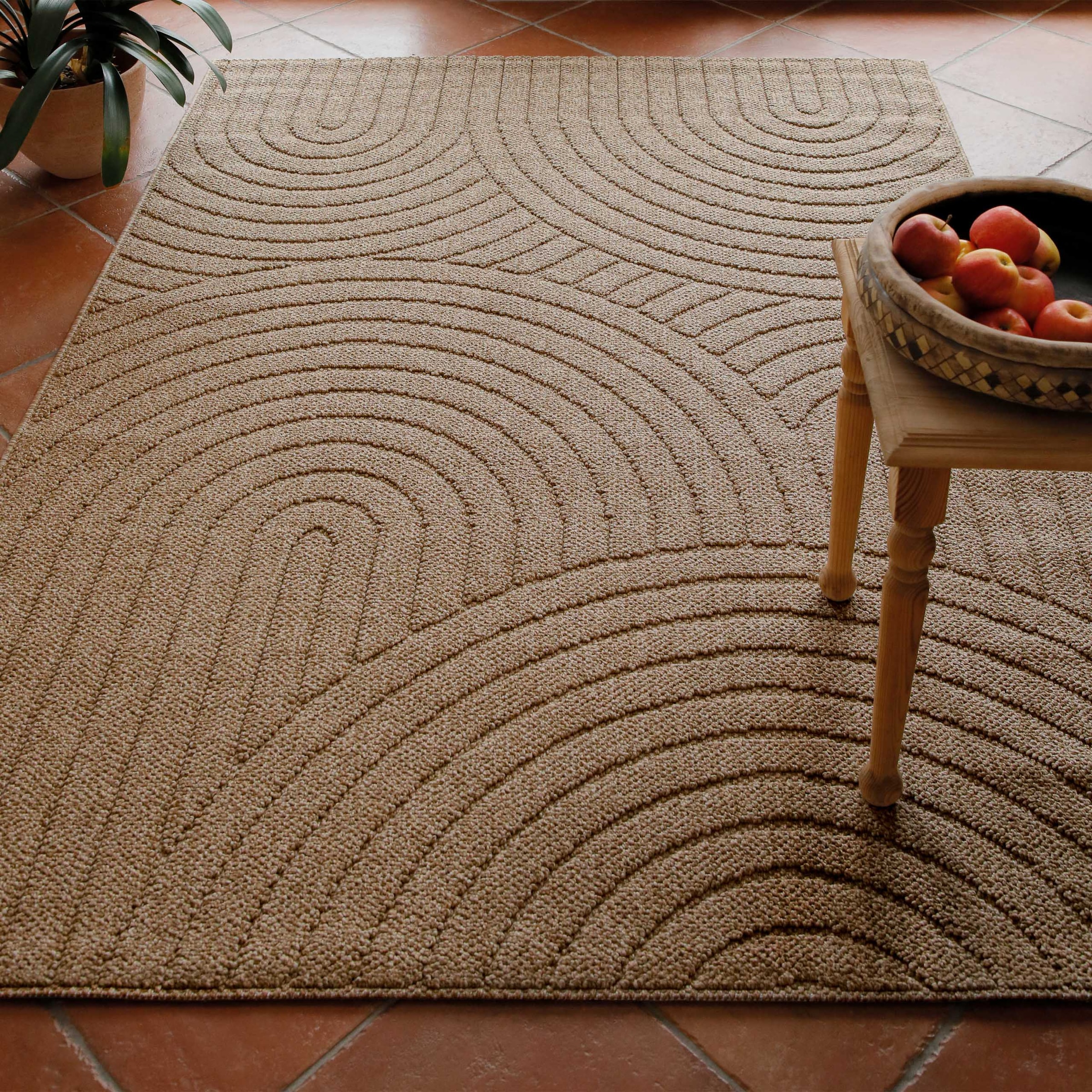 Wecon home Teppich »Monoq« rechteckig 12 mm Höhe Flachgewebe, wetterfest, Retro Design, robust, In- & Outdoor Teppich