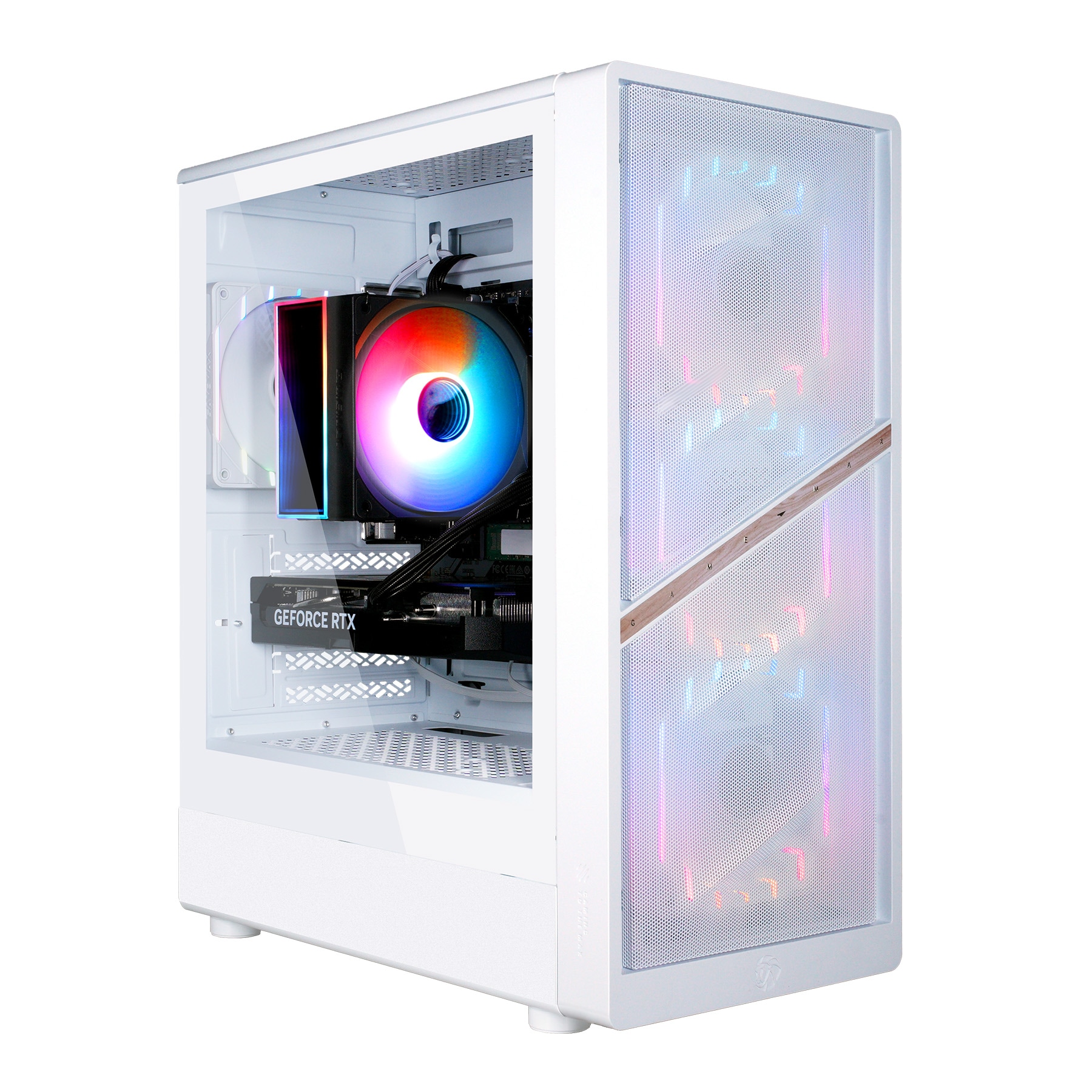 GAMEMAX Gaming-PC-Komplettsystem »MegaDeal AERIS MW 2776 AMD Ryzen 7 5700X 16GB 480GB SSD RTX 5060« 32 ″ AMD Ryzen 7 GeForce RTX™ 5060 16 GB RAM 480 GB SSD Windows 11 + MSI MAG 32C6X Curved Monitor 80cm (32")