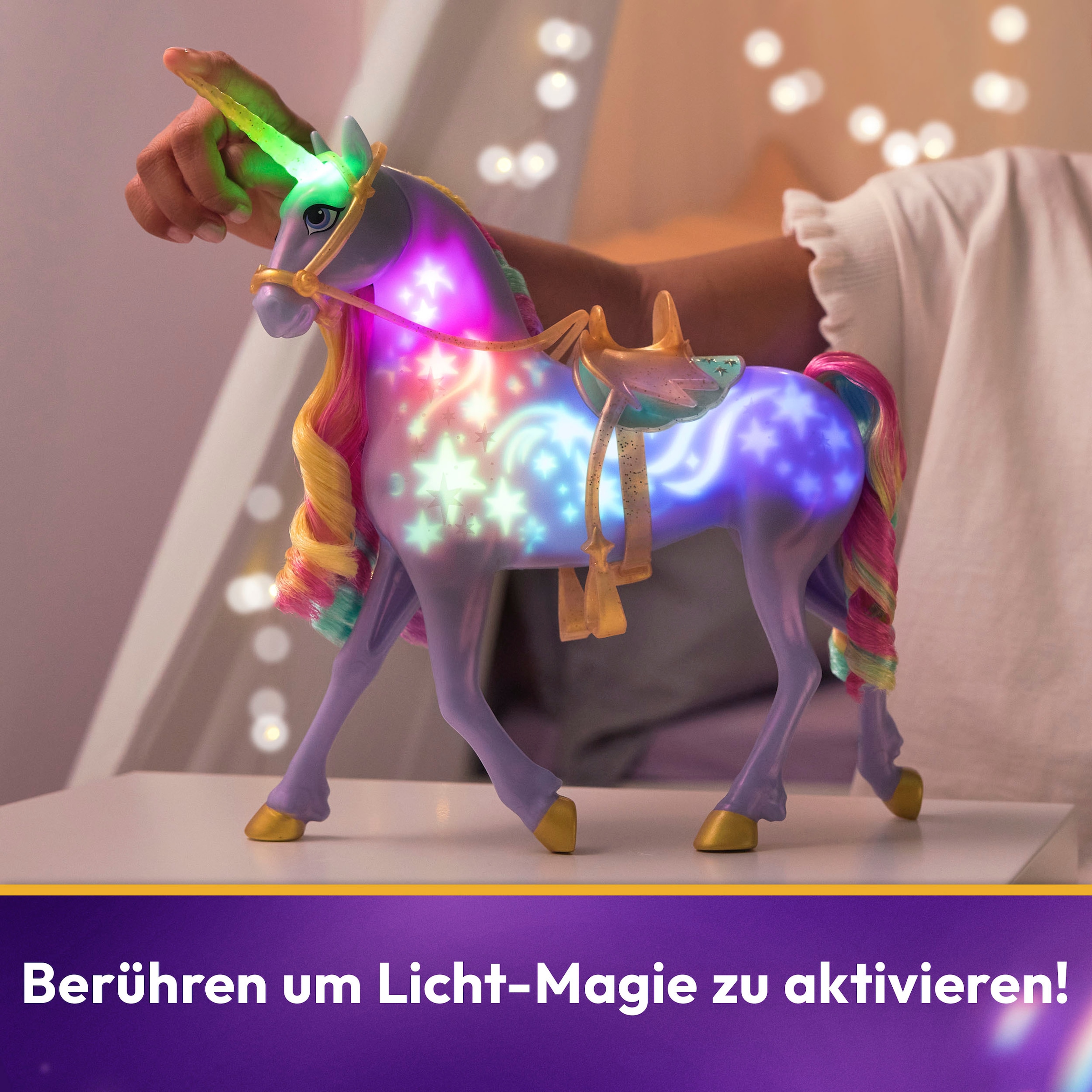 Spin Master Anziehpuppe »Unicorn Academy - Interactive Rainbow Light-Up Wildstar & Sophia«, (Set), mit Licht- & Soundeffekt