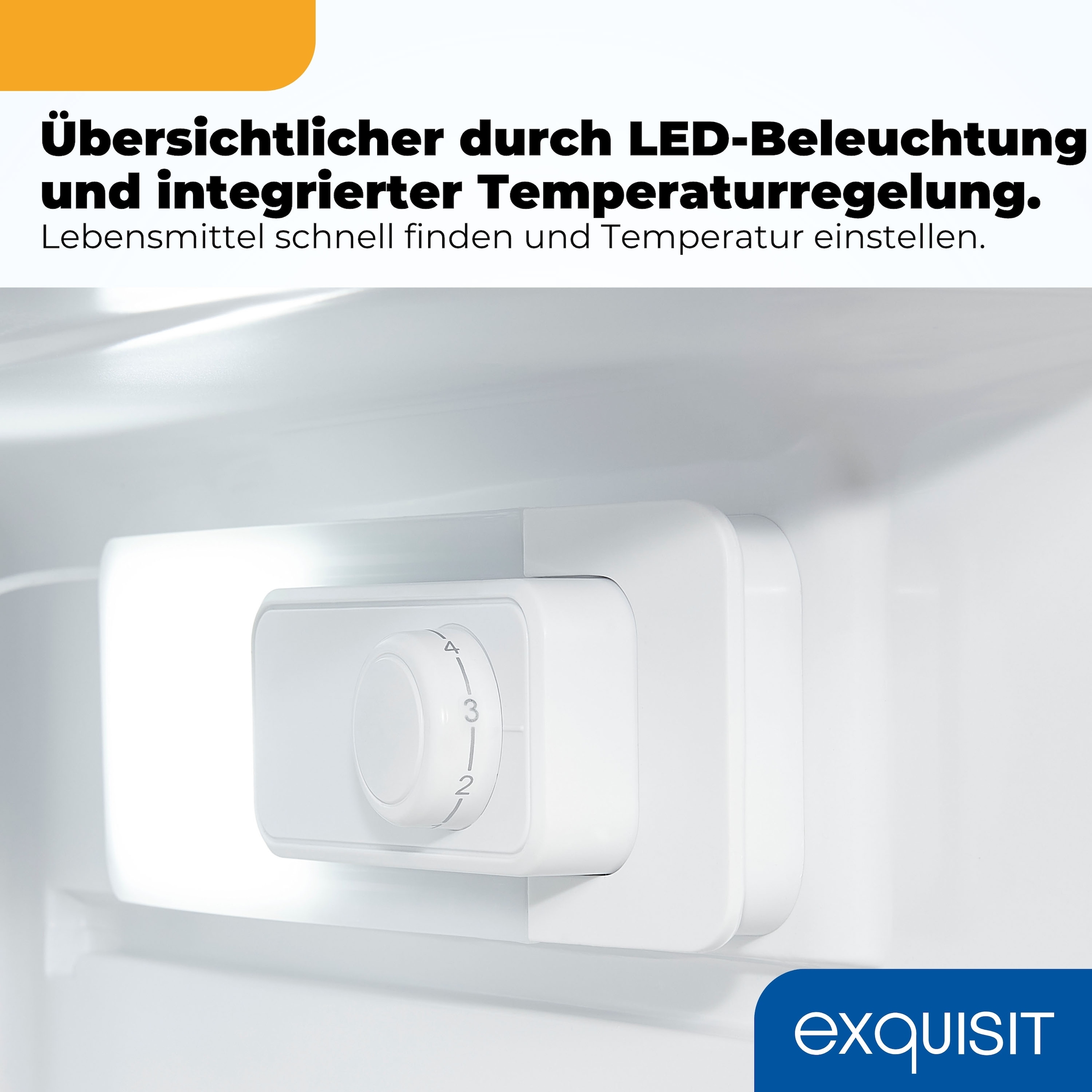 exquisit Kühlschrank »KS16-V-040C inoxlook-az« 85 cm hoch 55 cm breit Helles LED-Licht für optimale Innenraumbeleuchtung