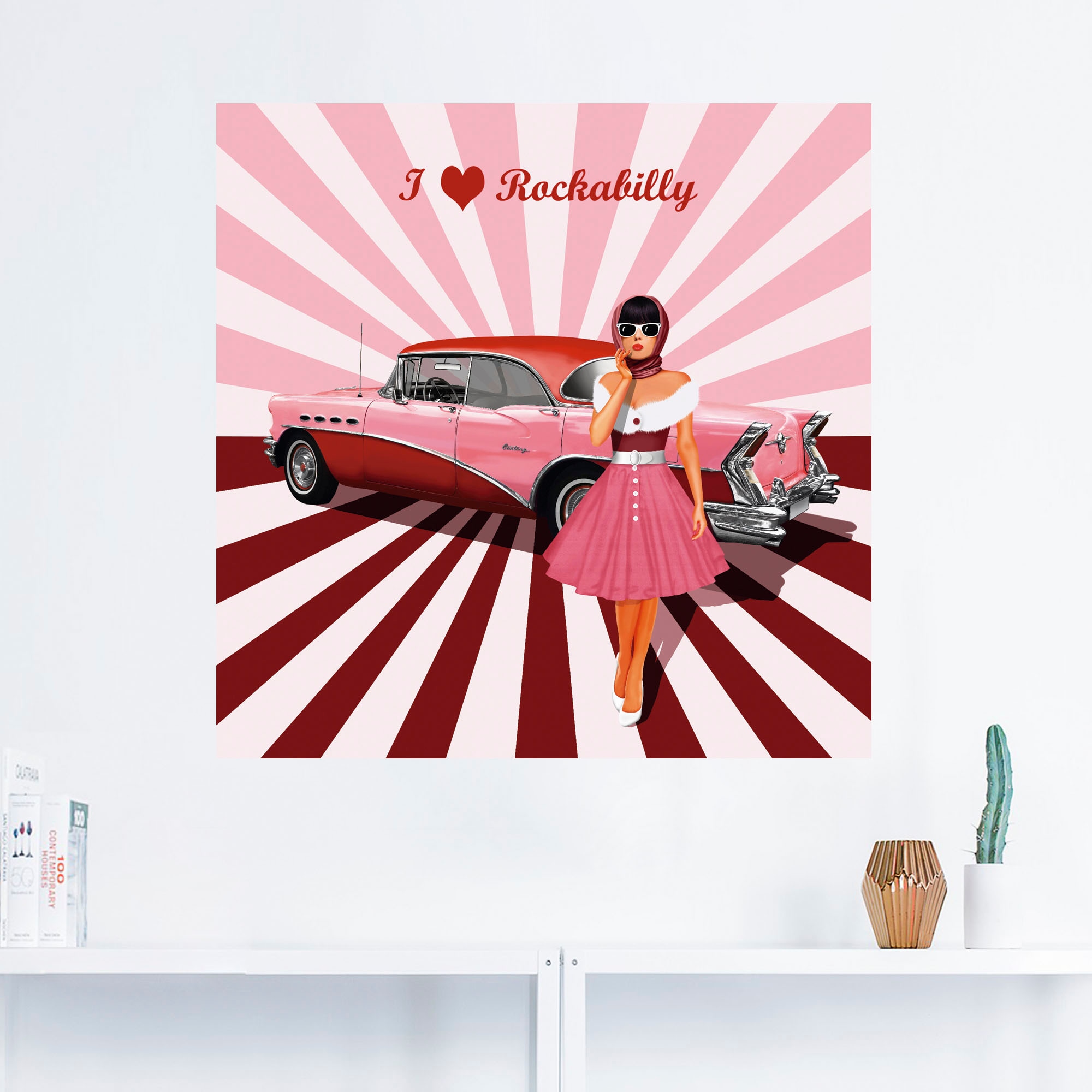 Artland Wandbild »Ich liebe Rockabilly«, Ausstellungsplakate, (1 St.), als Alubild, Outdoorbild, Leinwandbild, Poster, Wandaufkleber
