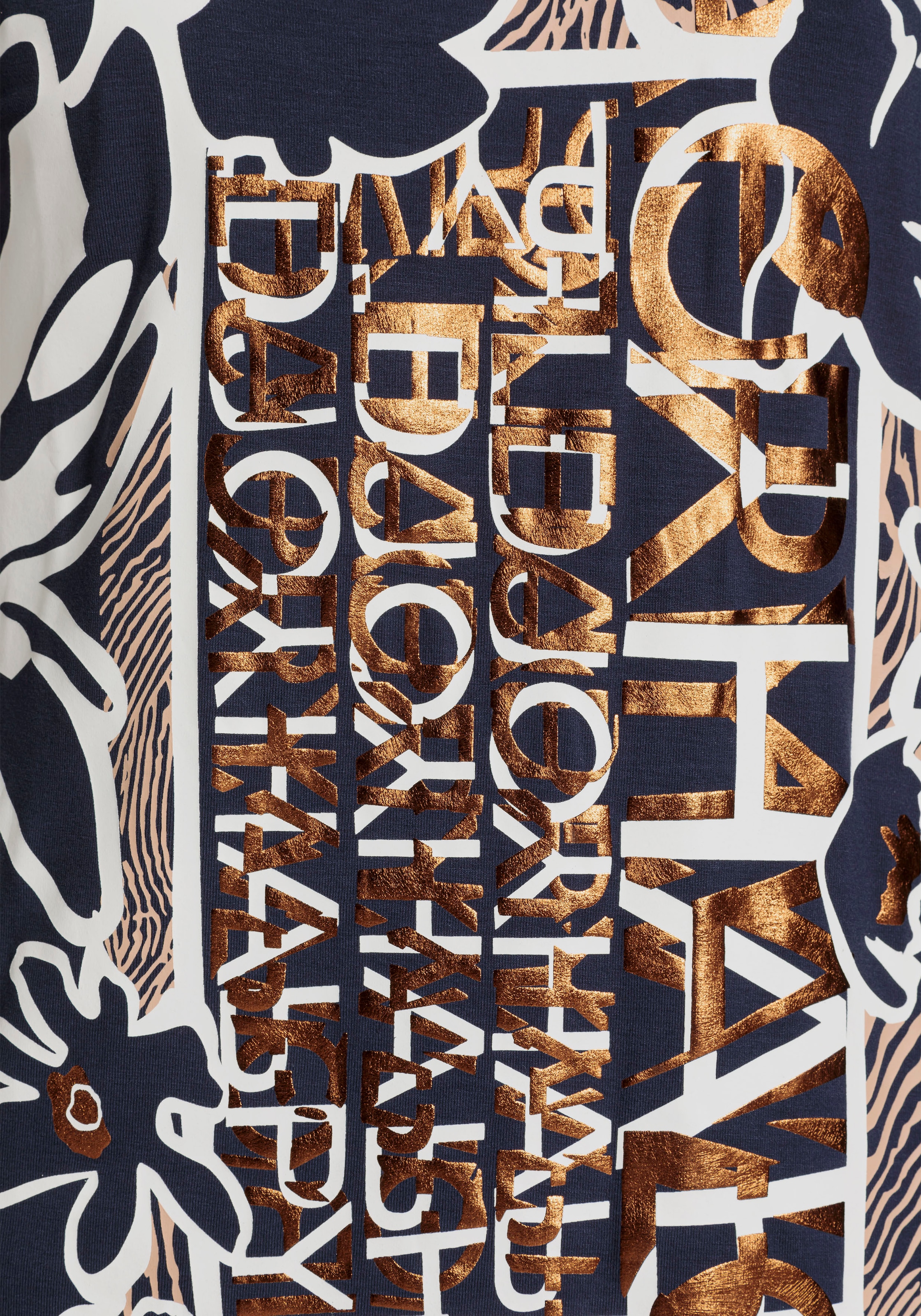 Boysen's Rundhalsshirt, mit großem Frontdruck mit bronzefarbenden Elementen - NEUE KOLLEKTION