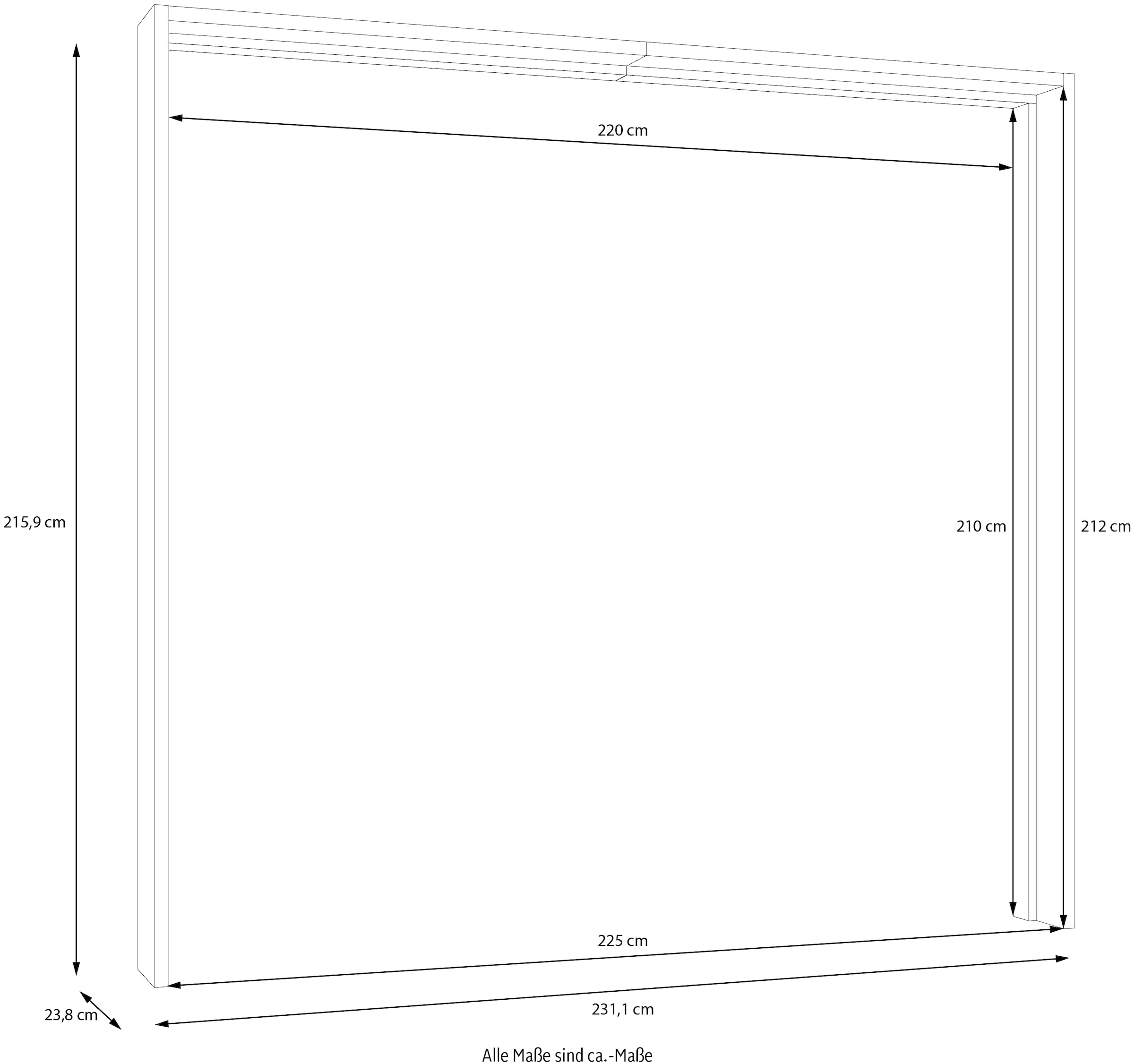 FORTE Passepartout »Ingalil«, B/H/T 231,2/215,4/23,8 cm, einfache Montage
