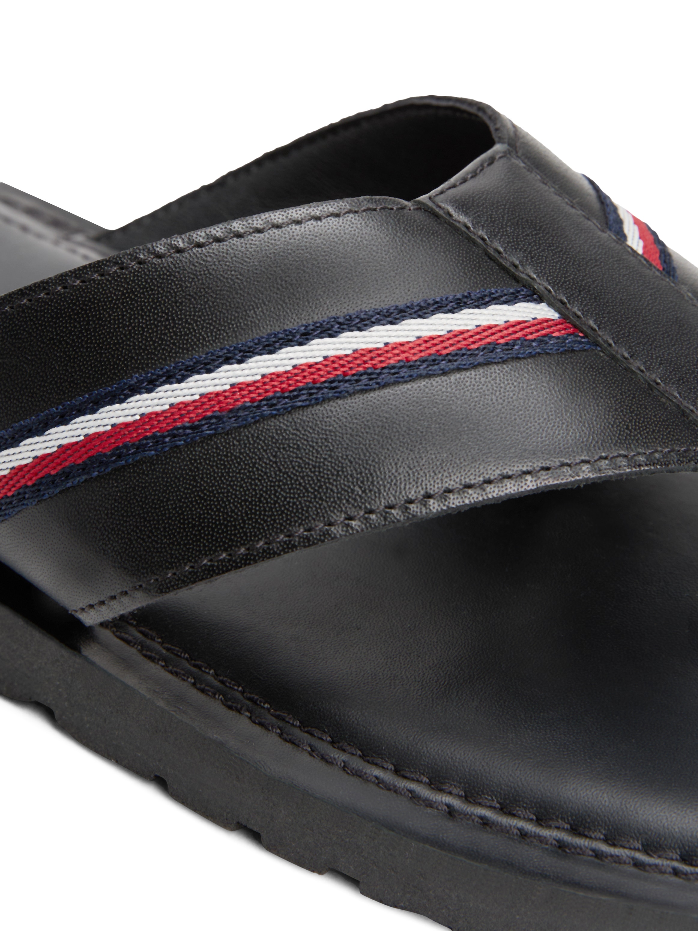 Tommy Hilfiger Zehentrenner »CORE HILFIGER TOE POST LH SANDAL«, Sommerschuh, Strandschuh, Dianette mit Streifen in Tommy-Farben