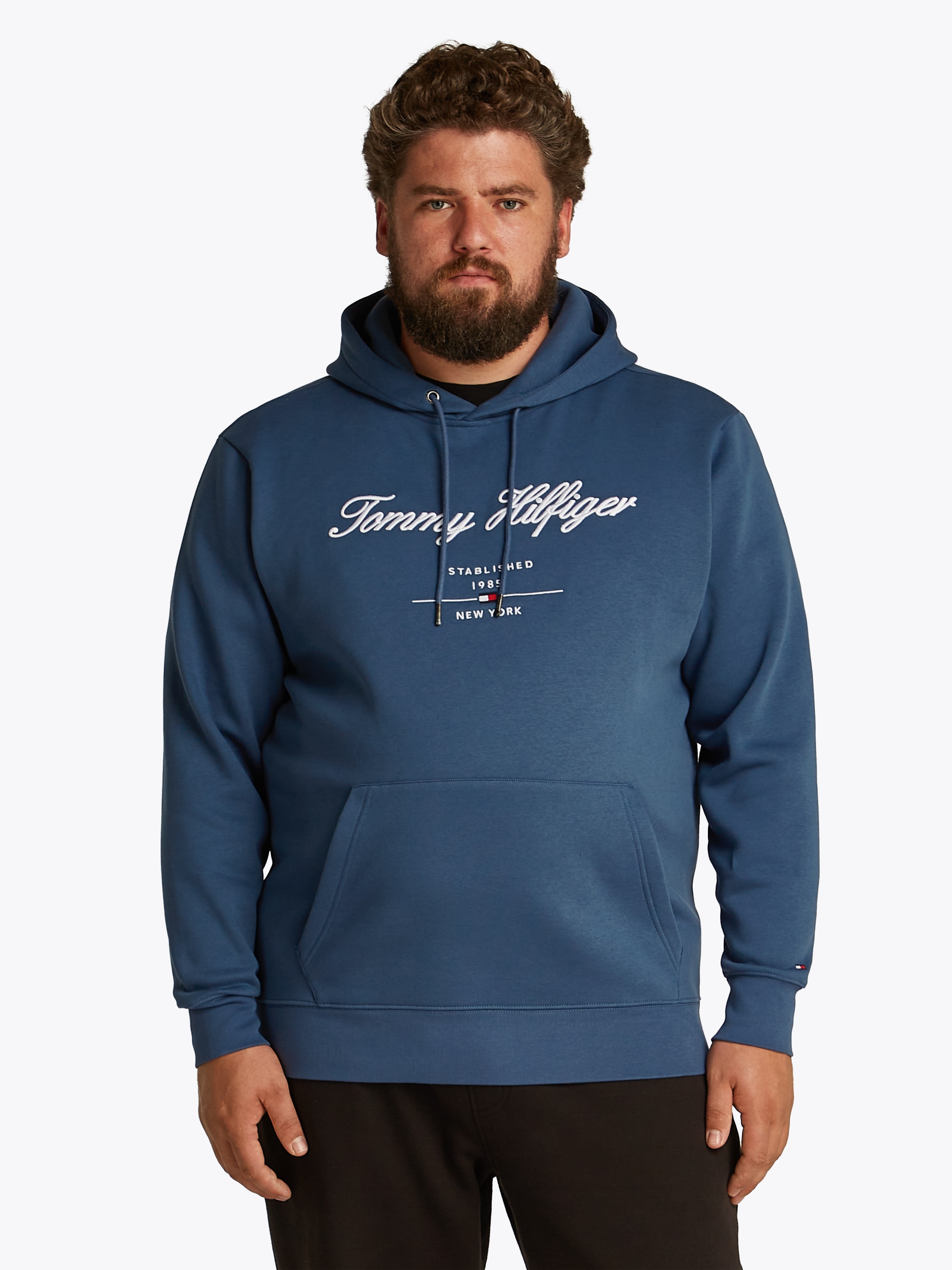 TOMMY HILFIGER Big & Tall Sweatshirt »BT-SCRIPT LOGO HOODY-B«, in Großen Größen, Logostickerei