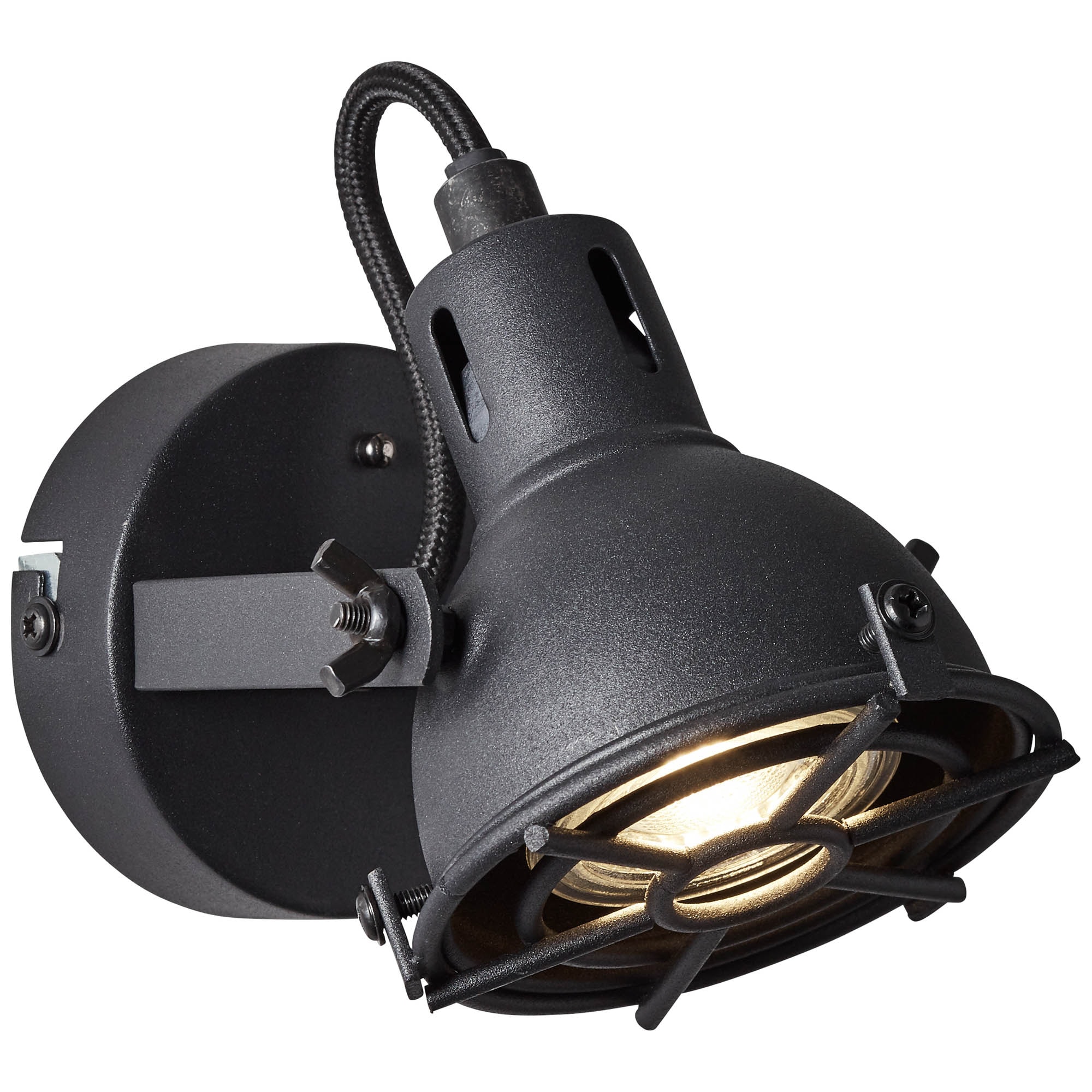 Brilliant Wandstrahler »Jesper«, 1 flammig, Leuchtmittel GU10 | LED wechselbar, LED Wandspot schwarz korund