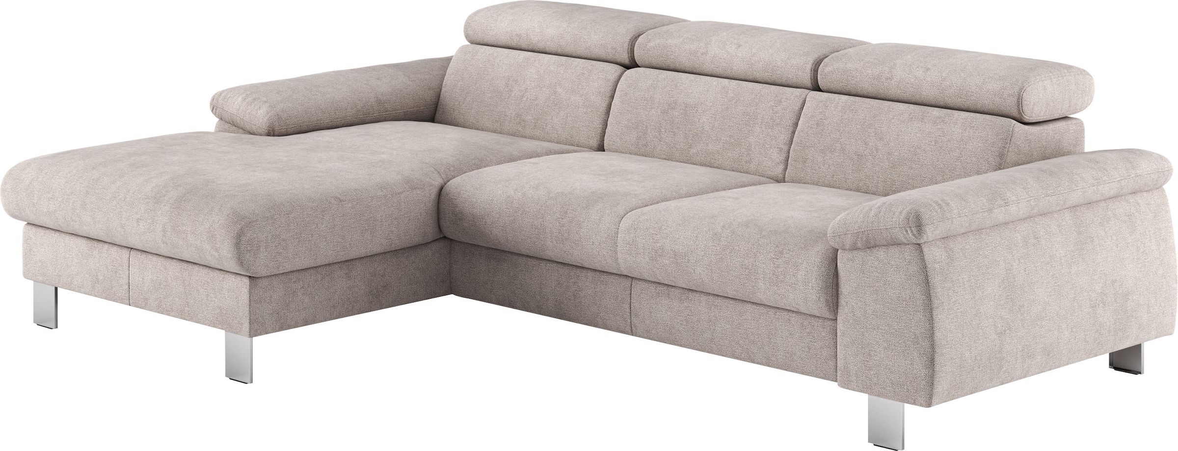 COTTA Ecksofa Komaris, Ecksofa, wahlweise mit RGB-LED-Beleuchtung und Bettfunktion/Bettkasten