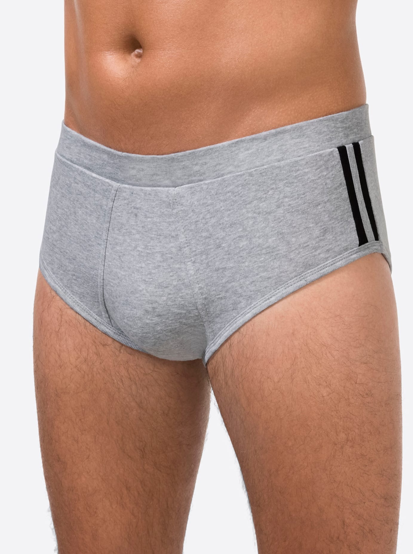 Wäschepur Herren Slip 3 Stk. tlg. in grau, Größe 9