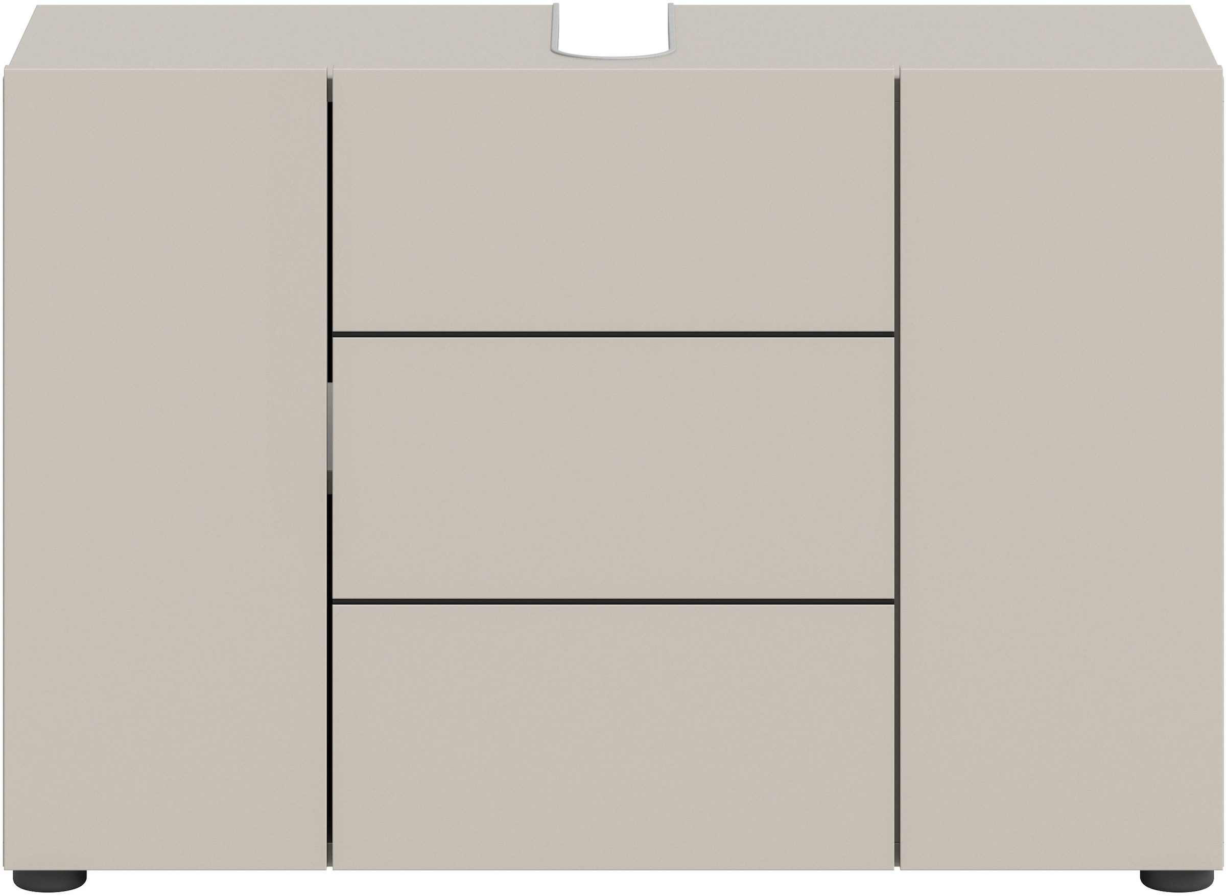 welltime Waschbeckenunterschrank »BIEL, Breite: 82 cm, 3 Türen, 4 Fächer, Siphonausschnitt« 1 Stk. tlg. Waschbeckenunterschrank, Unterschrank, WBU, Badezimmer, Bad
