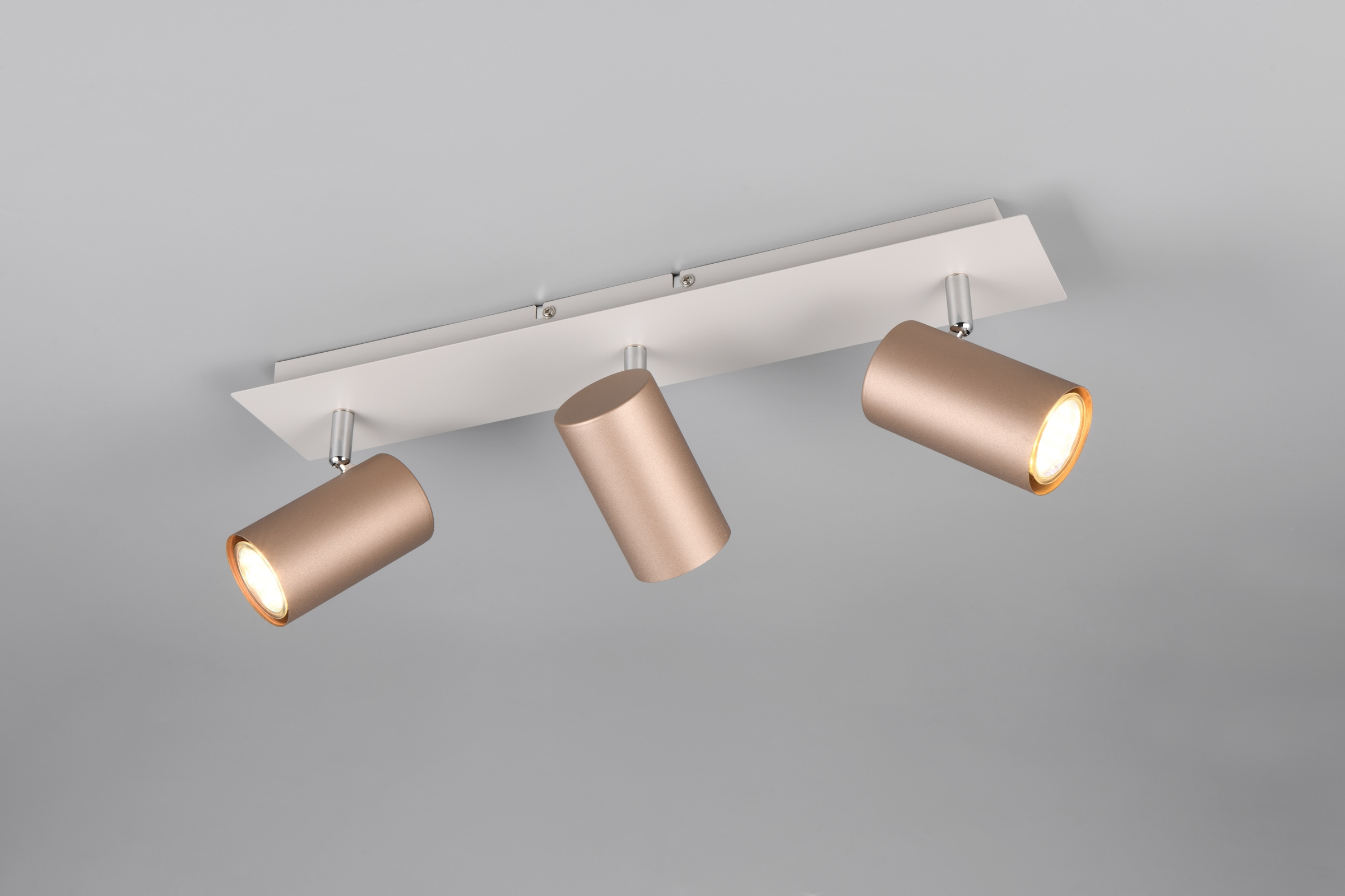 TRIO Leuchten Deckenstrahler »MARLEY, GU10 Deckenspot 1-flammig, exkl 3x GU10 max 35W, Wandspot« GU10 1 Stk. warmweiß - kaltweiß flexibel verstellbarer GU10 Deckenspot in coffee + warm grey, 48x9 cm