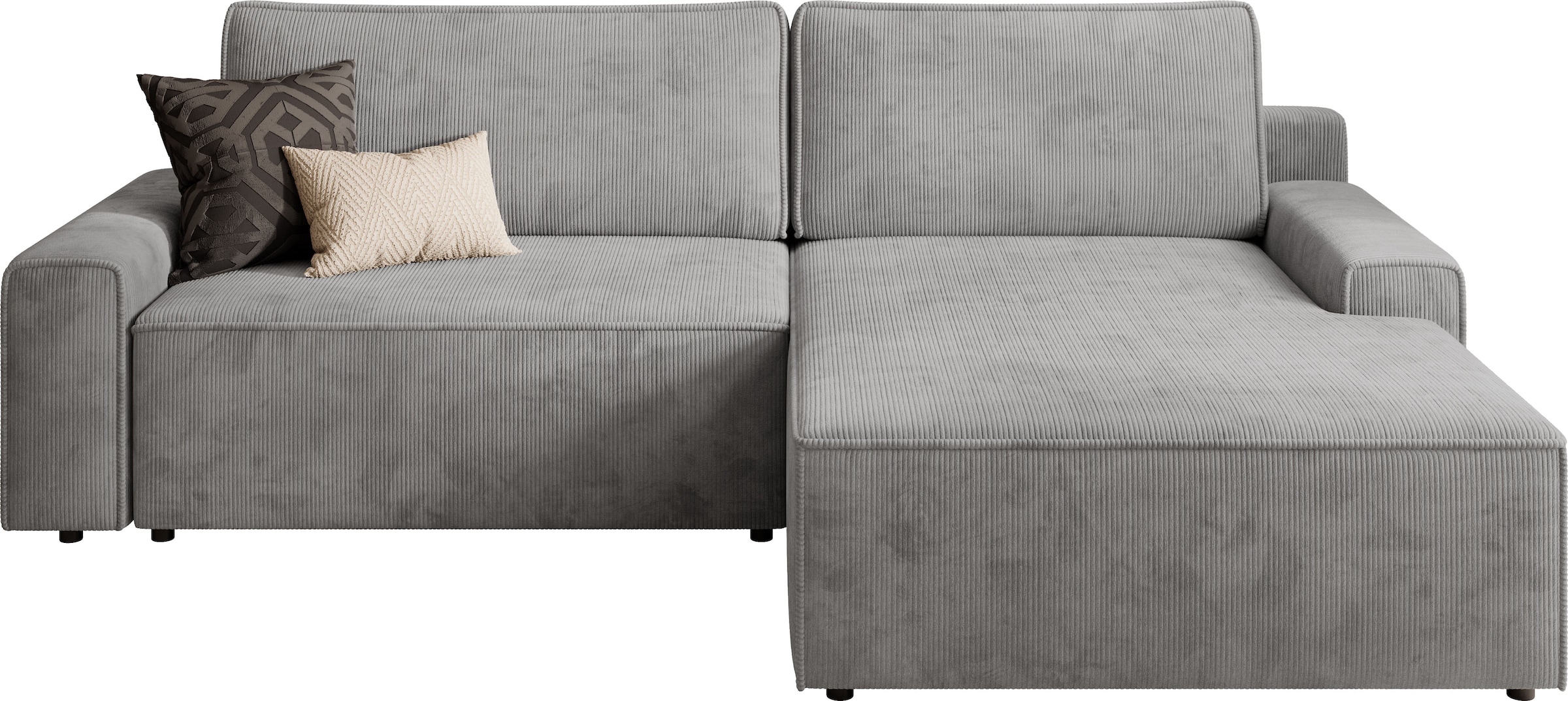 TRENDMANUFAKTUR Ecksofa »Challenge, Schlafsofa mit Bettkasten, Couch in L-Form, Breite 245 cm«, Recamiere beidseitig montierbar, auch in trendigem Cordstoff