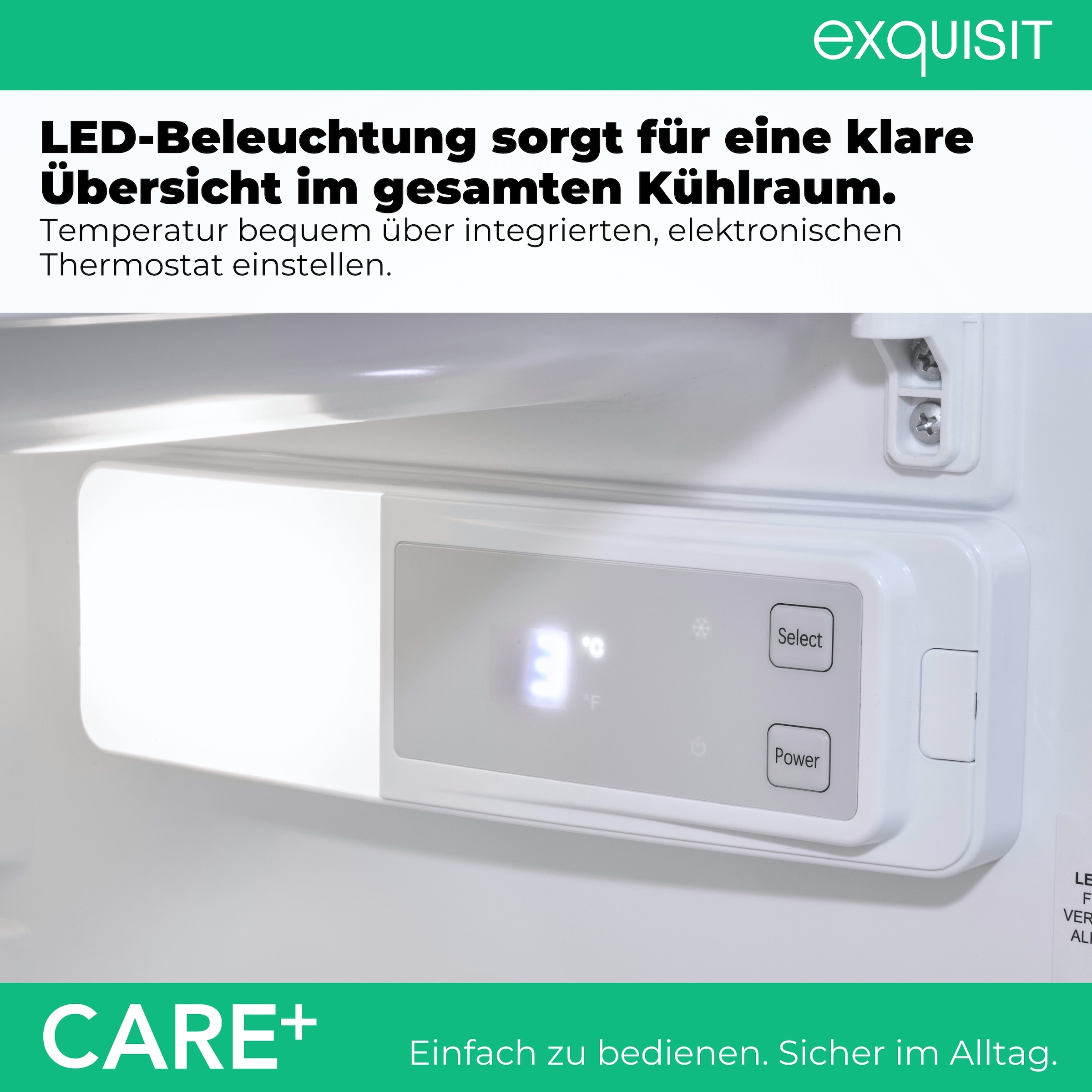 exquisit Kühlschrank »KS16-4-HEA-090E Care weiss« 86,5 cm hoch 54,5 cm breit Kompakter Kühlschrank mit 4*-Gefrierfach, 106 l Kühlvolumen