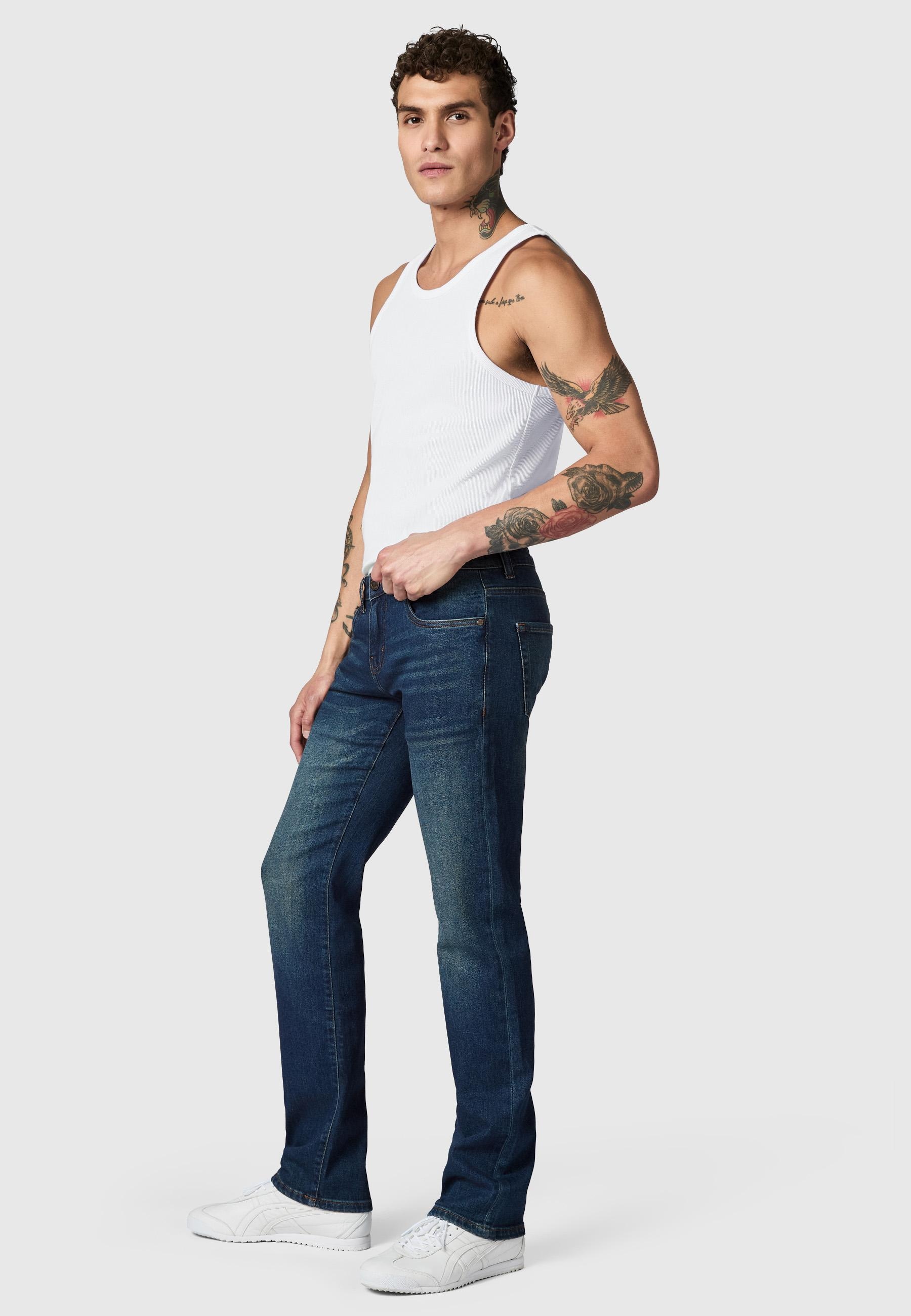 PEAK TIME Straight-Jeans »Straight-Jeans Orbis« Herren Jeans mit Logoprägung