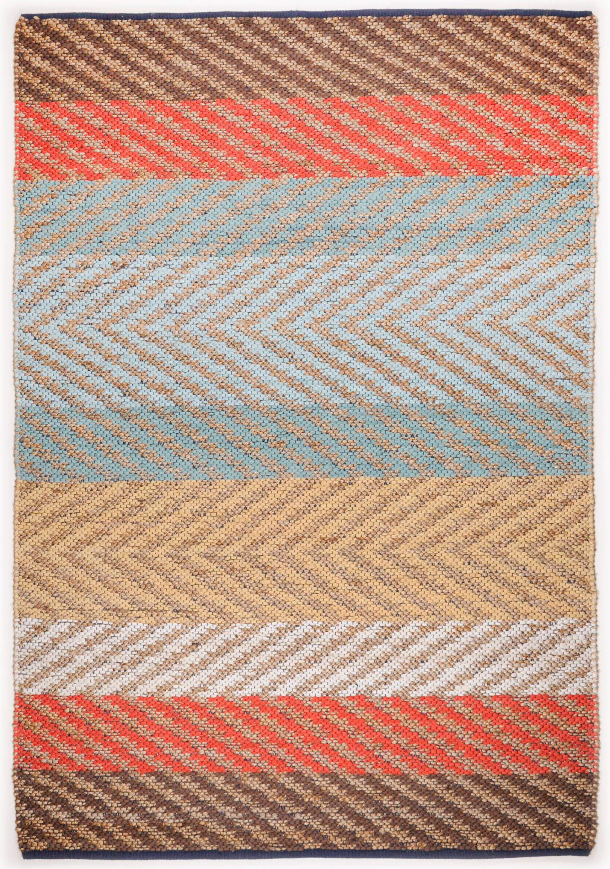 TOM TAILOR HOME Teppich »Pastel Stripe«, rechteckig, 7 mm Höhe, Flachgewebe, handgewebt, Material: 60% Baumwolle, 40% Jute