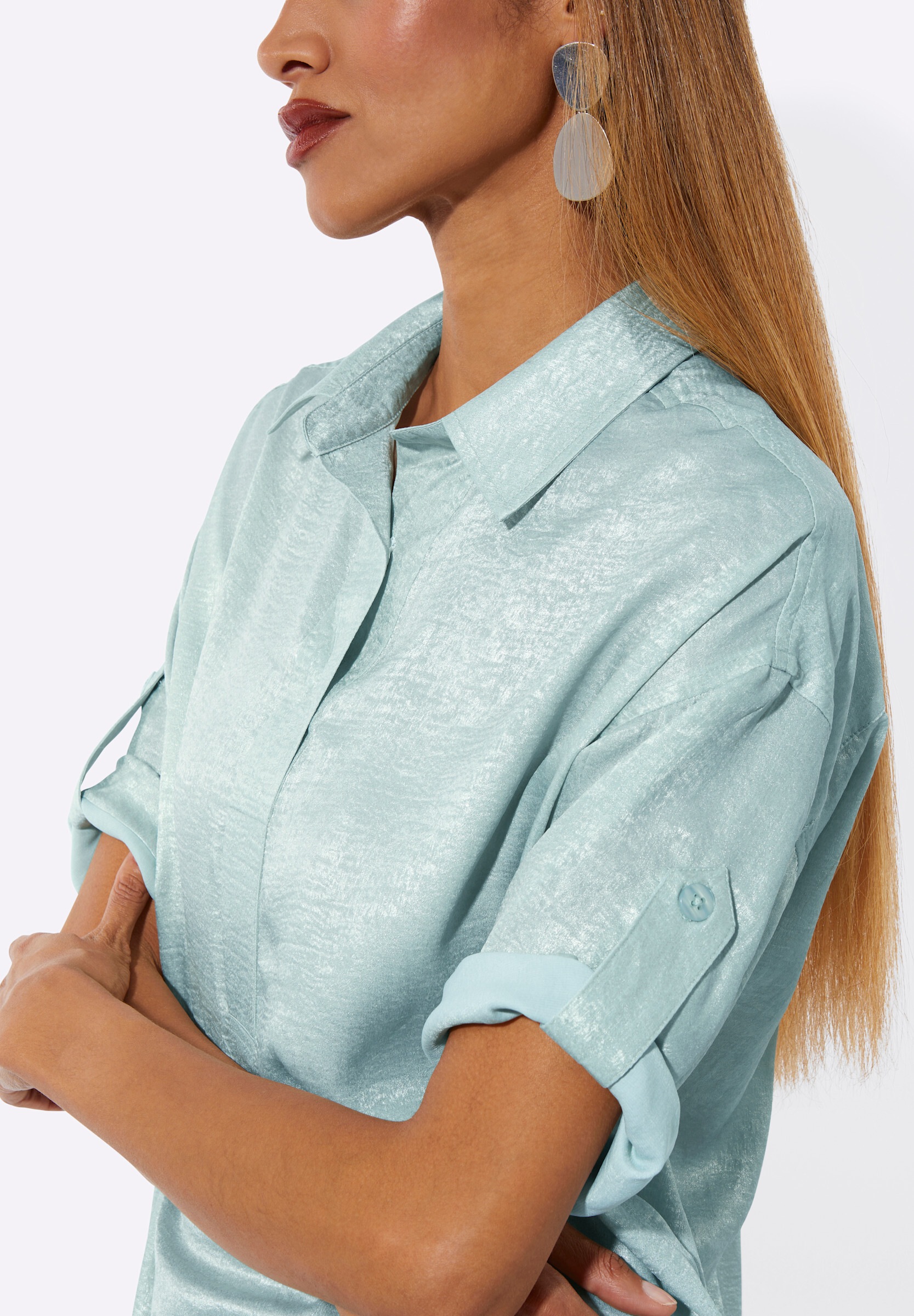 creation L Klassische Bluse »Bluse Hemdbluse in glänzender Qualität«