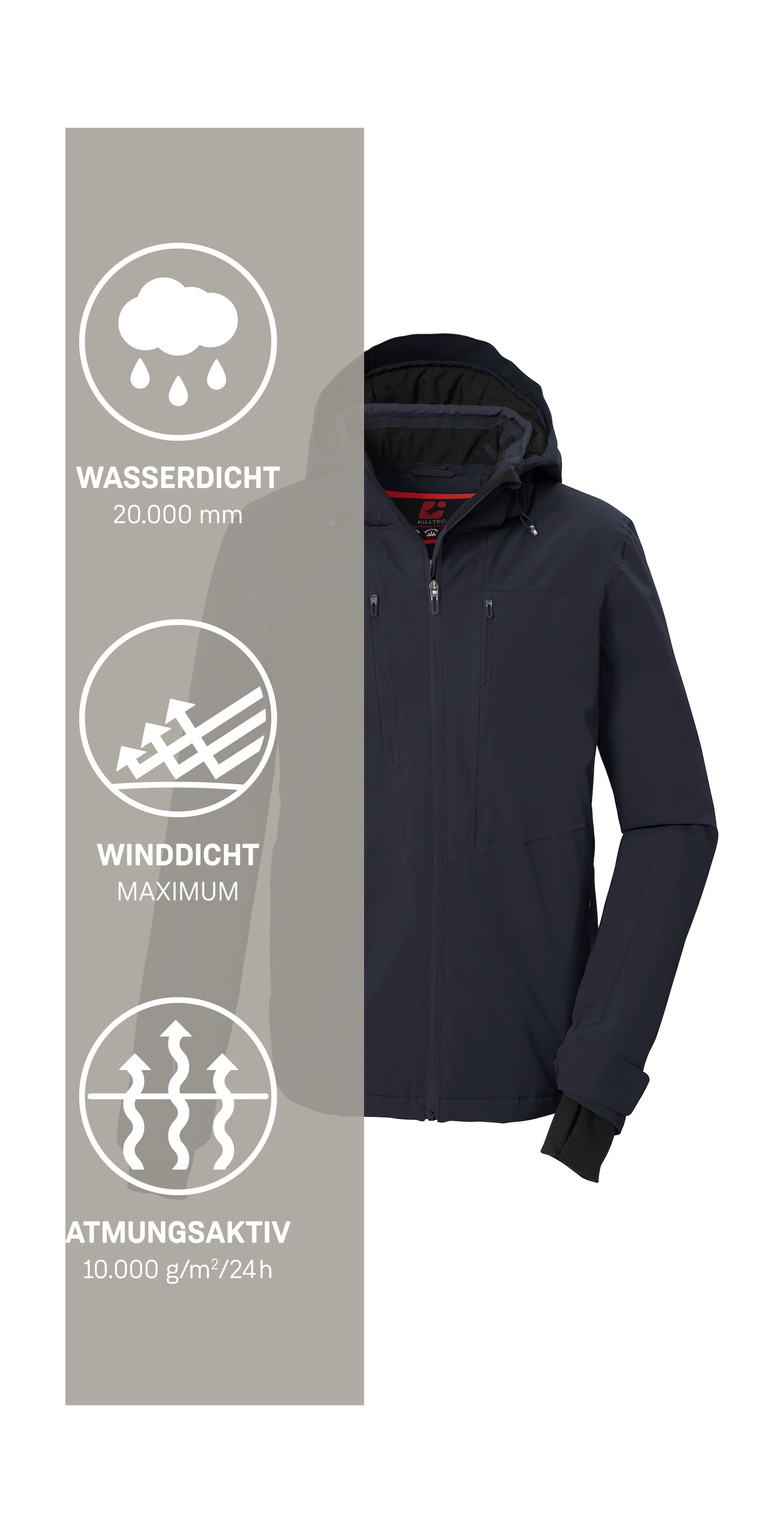 Killtec Skijacke »KSW 74 MN SKI JCKT« Wind- und wasserdichte Skijacke mit Dermizax®-Technologie
