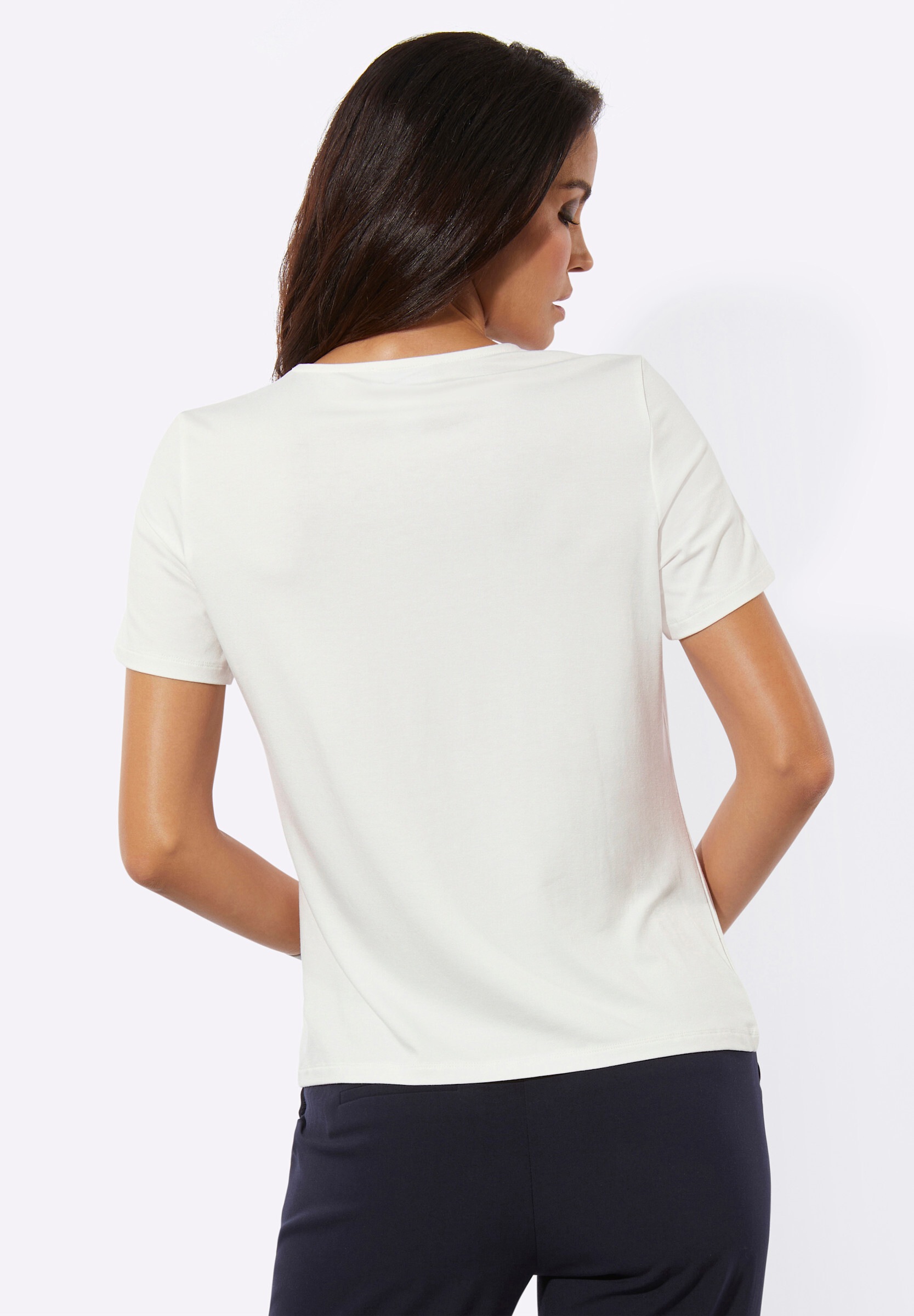 creation L T-Shirt »Viskose-Shirt Shirt mit Glitzersteinchen«