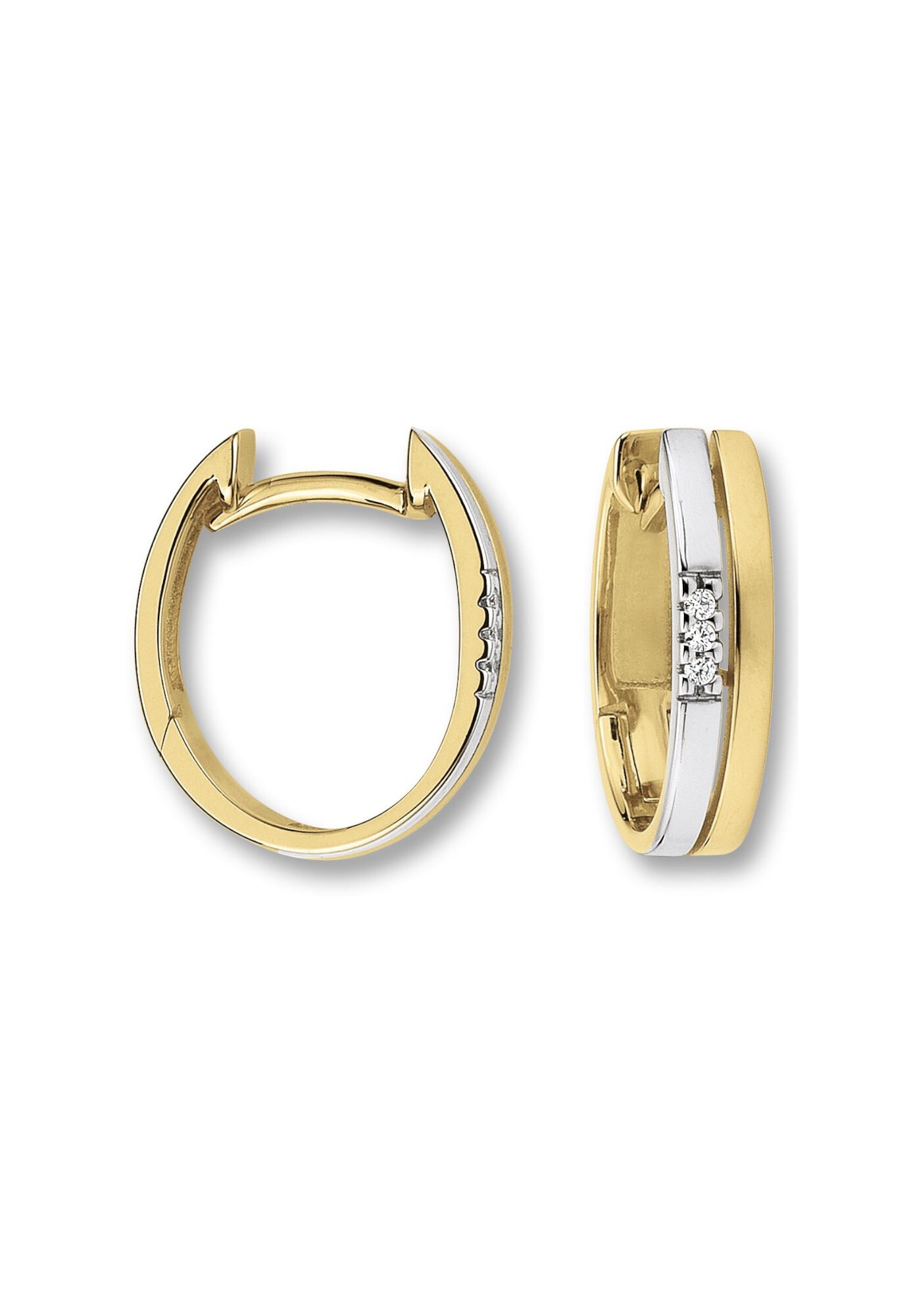ONE ELEMENT Paar Creolen »0.03 ct  Diamant Brillant Ohrringe   Creolen aus 585 Gelbgold«