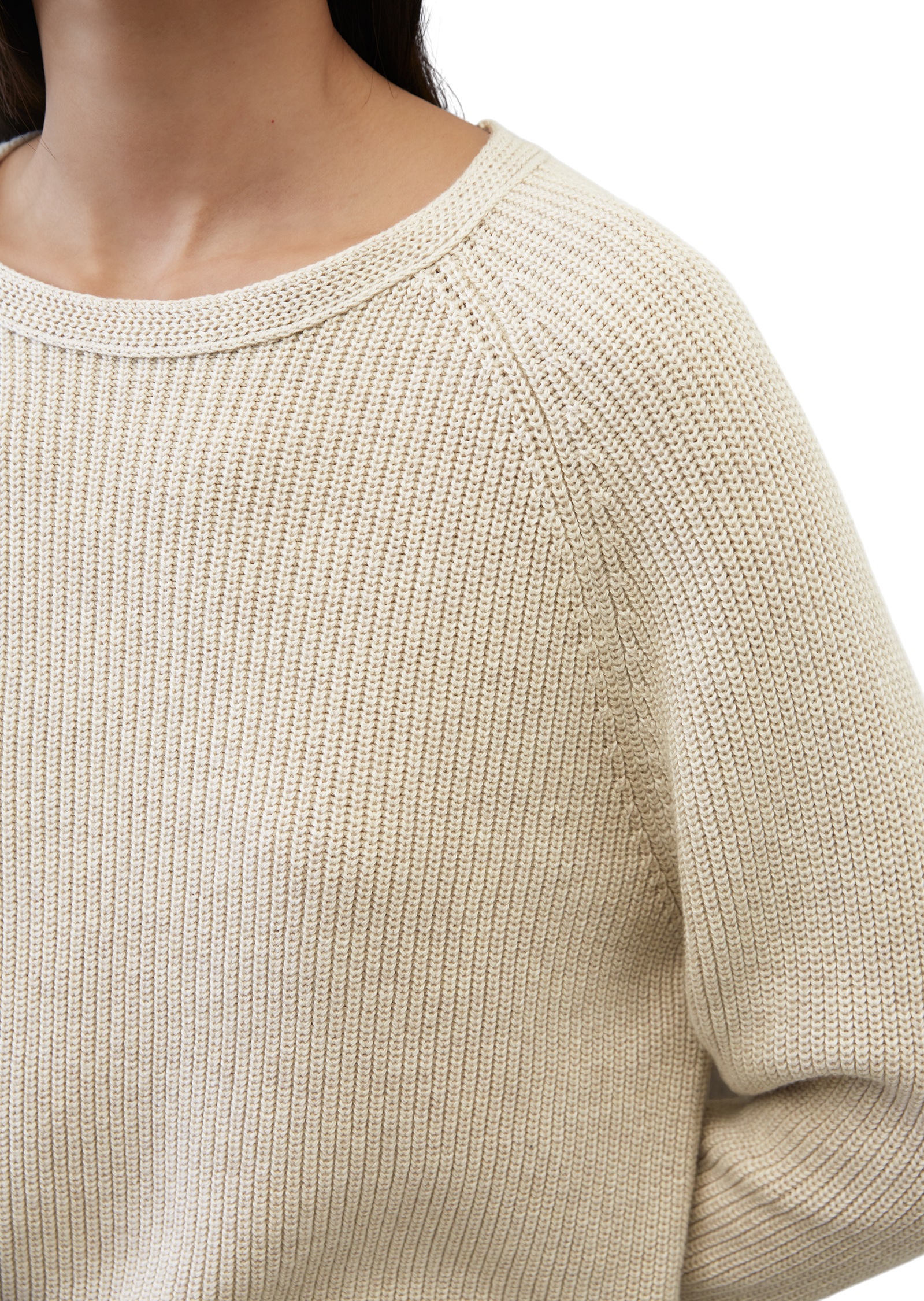 Marc O'Polo Rundhalspullover , im festem Baumwoll-Strick