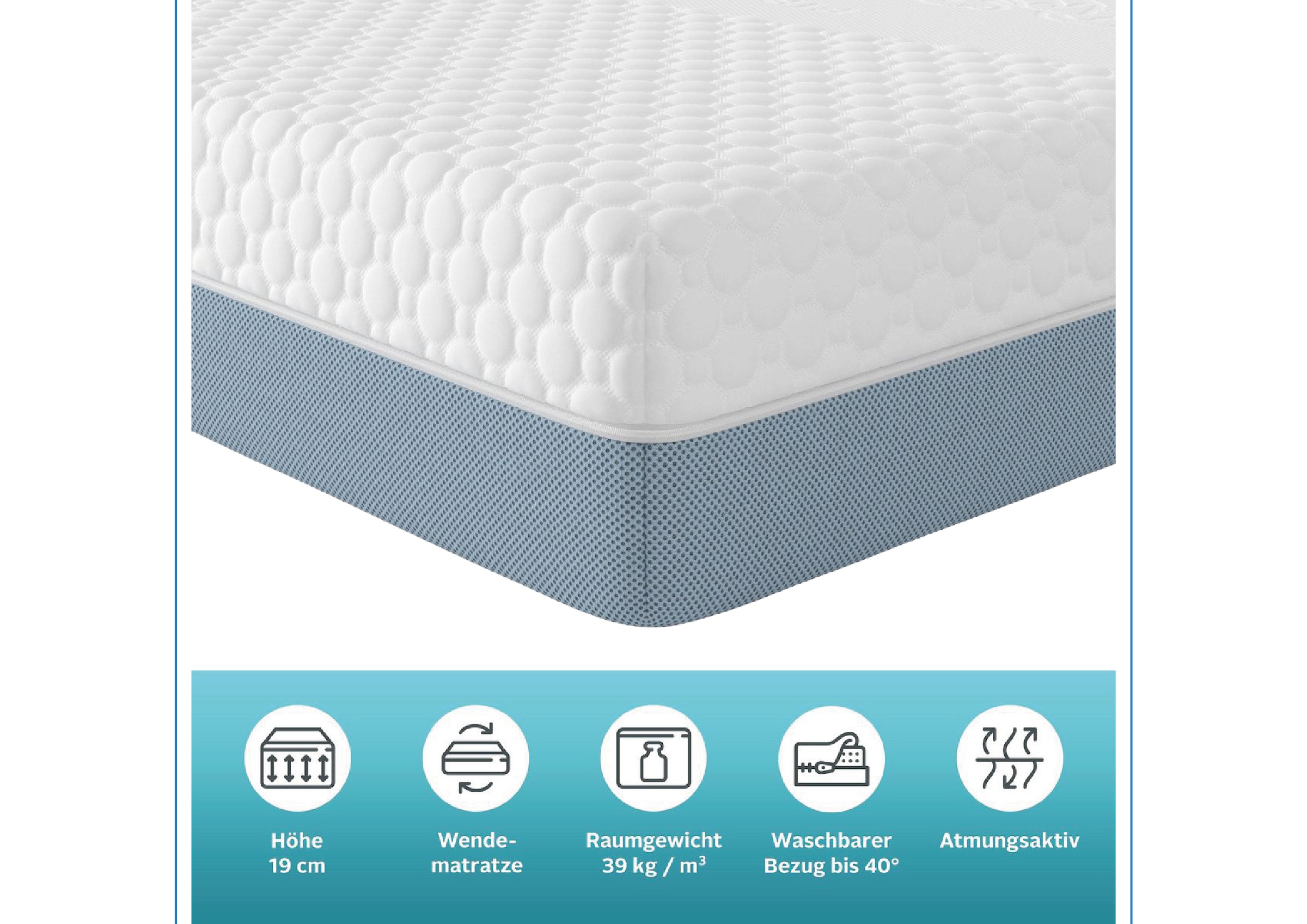 OTTO home Hybridschaum-Matratze »NEUHEIT, PREMIUM Flipper, 90x200, 140x200 cm, langlebig RG 39« 25 cm hoch Raumgewicht: 39 kg/m³ 1 Stk. tlg. besondere, ergonomische Schulterzone, H2+3/H3+4/H4+H5, Wendematratze