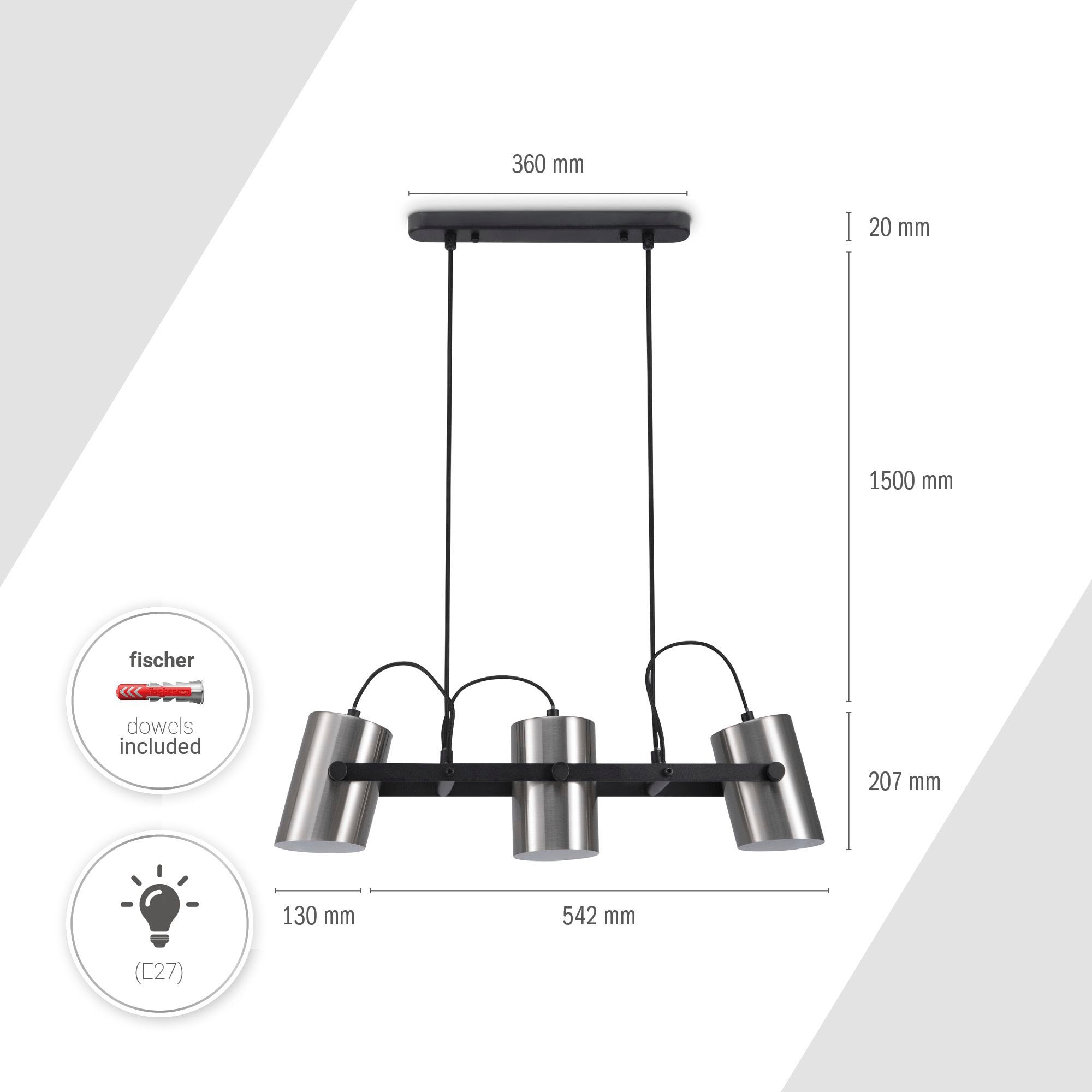 Paco Home Pendelleuchte »KARL« E27 mit kompatiblen Dimmer und Leuchtmittel