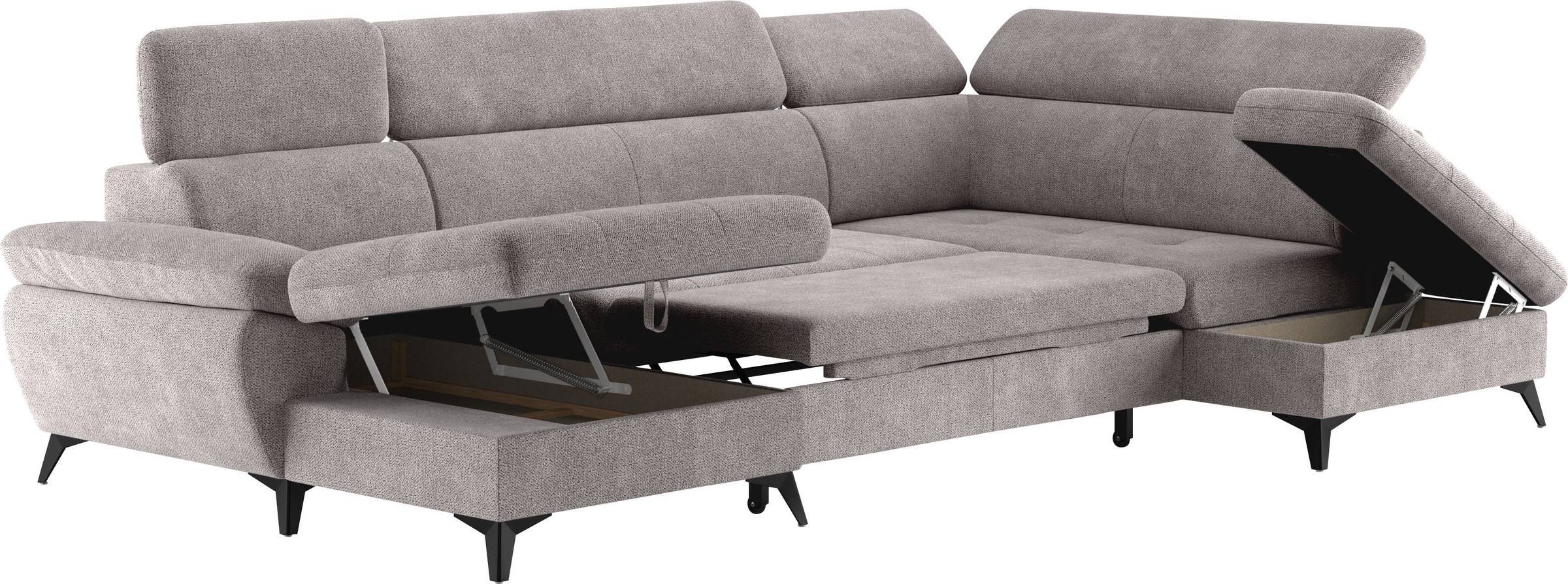 COTTA Wohnlandschaft »Hudson U-Form«, mit Kopfteilverstellung, wahlweise mit Bettfunktion & Bettkasten