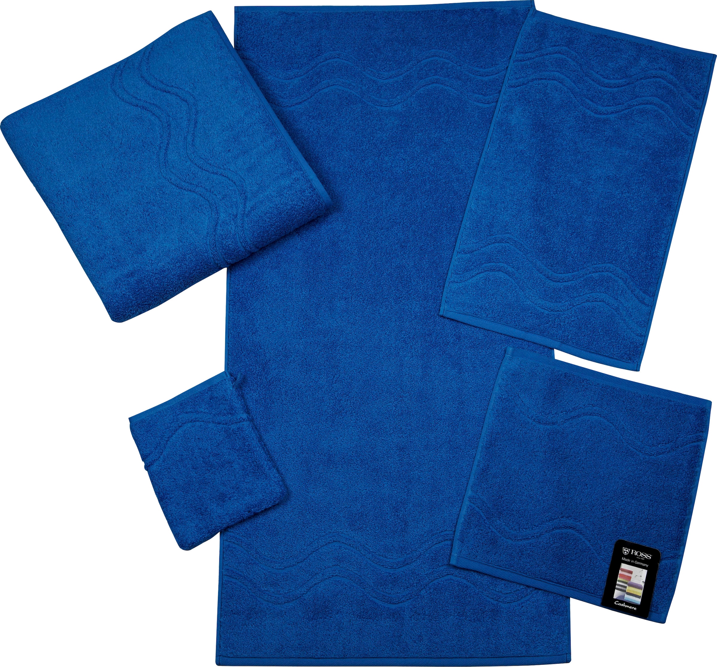 ROSS Handtuch »Cashmere feeling«, (Packung, 2 St.), 100% Baumwolle, mit Wellen-Bordüre, große Farbauswahl