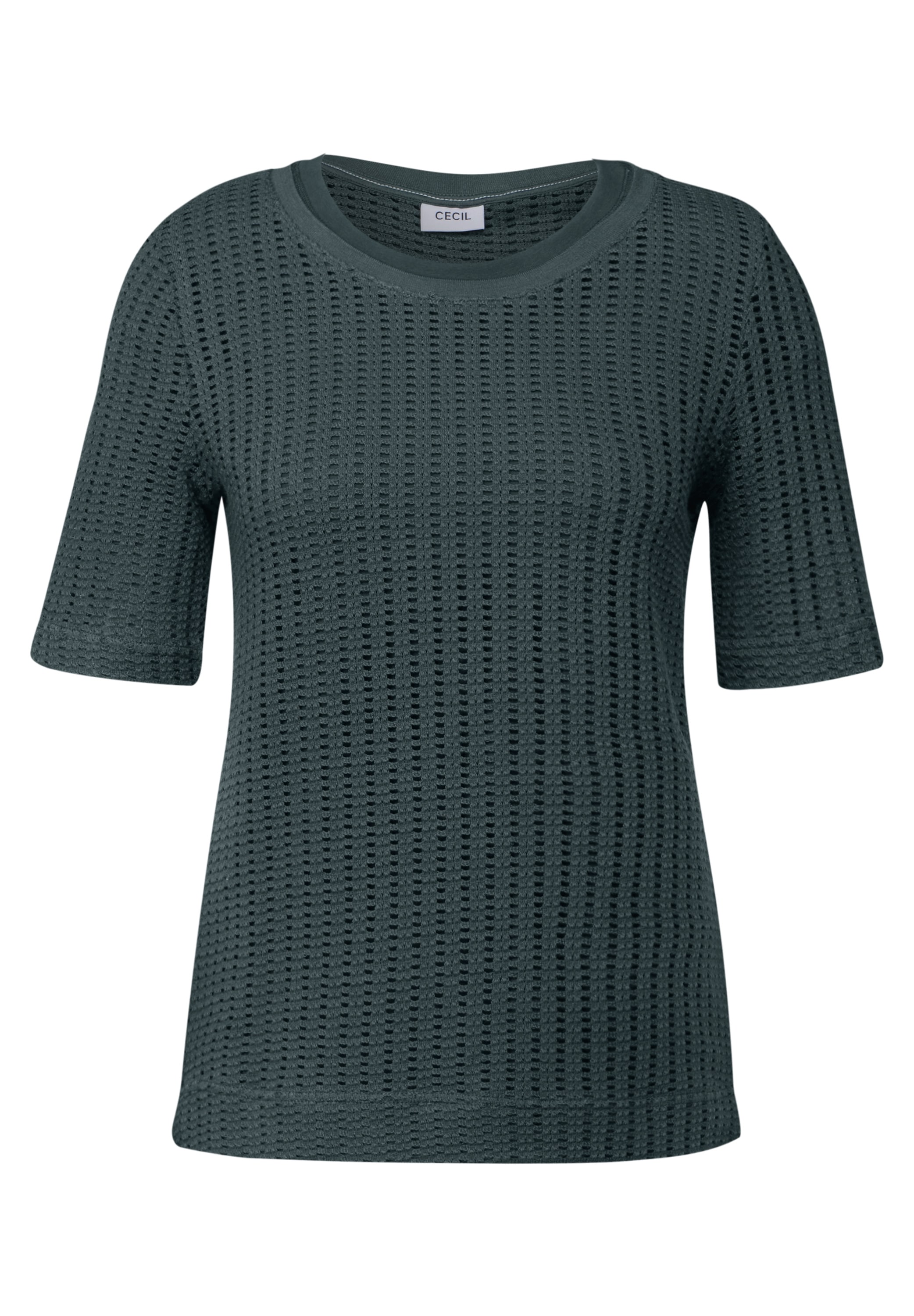 Cecil T-Shirt, mit Strickstruktur und Lochmuster