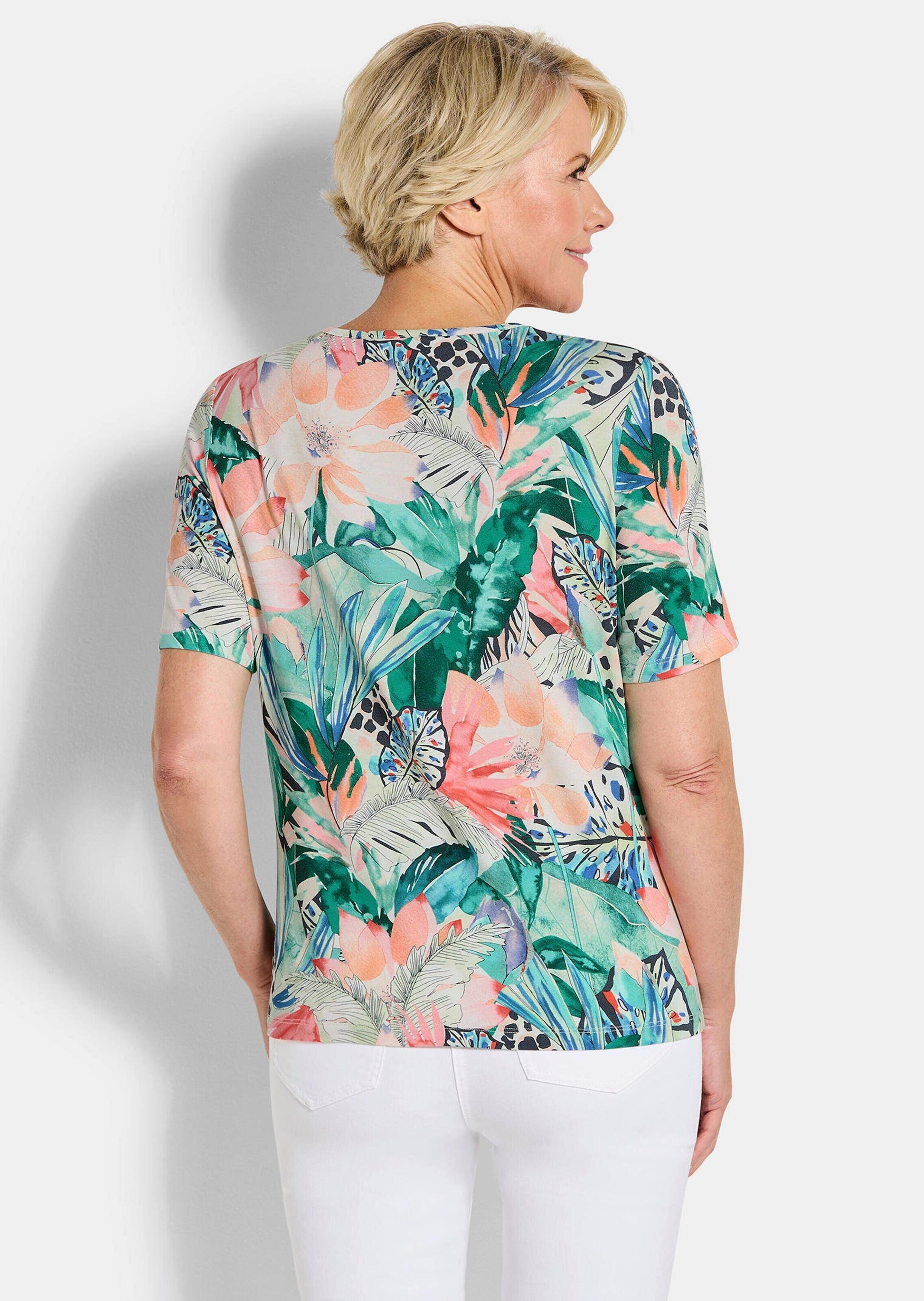 GOLDNER Print-Shirt »Jerseyshirt mit Dschungel-Print« stretchbequemer Viskosejersey