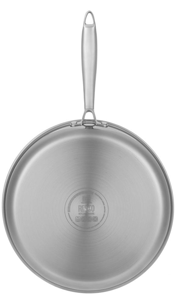 RESTO Kitchenware Bratpfanne »Achird Pfanne aus Tri-Ply (Edelstahl + Aluminium + Edelstahl) ofenfest«, Edelstahl 18/10, (1 tlg.), Die 3-schichtige Basis ermöglicht eine Energieeinsparung von 25%