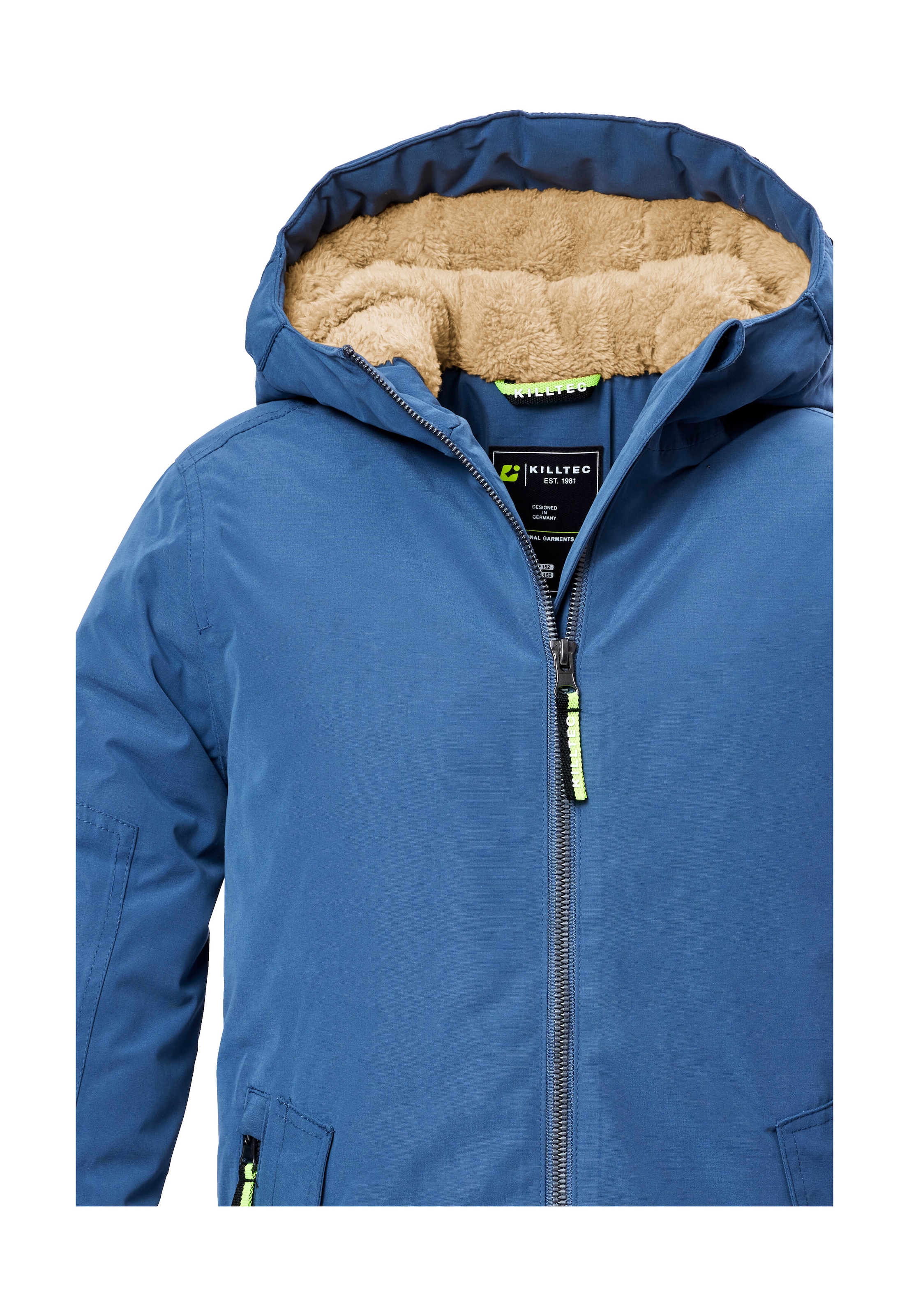 Killtec Funktionsjacke »KOW 377 BYS JCKT«, Wasserdichte Funktionsjacke mit Kapuze, warmem Futter und Kinnschutz