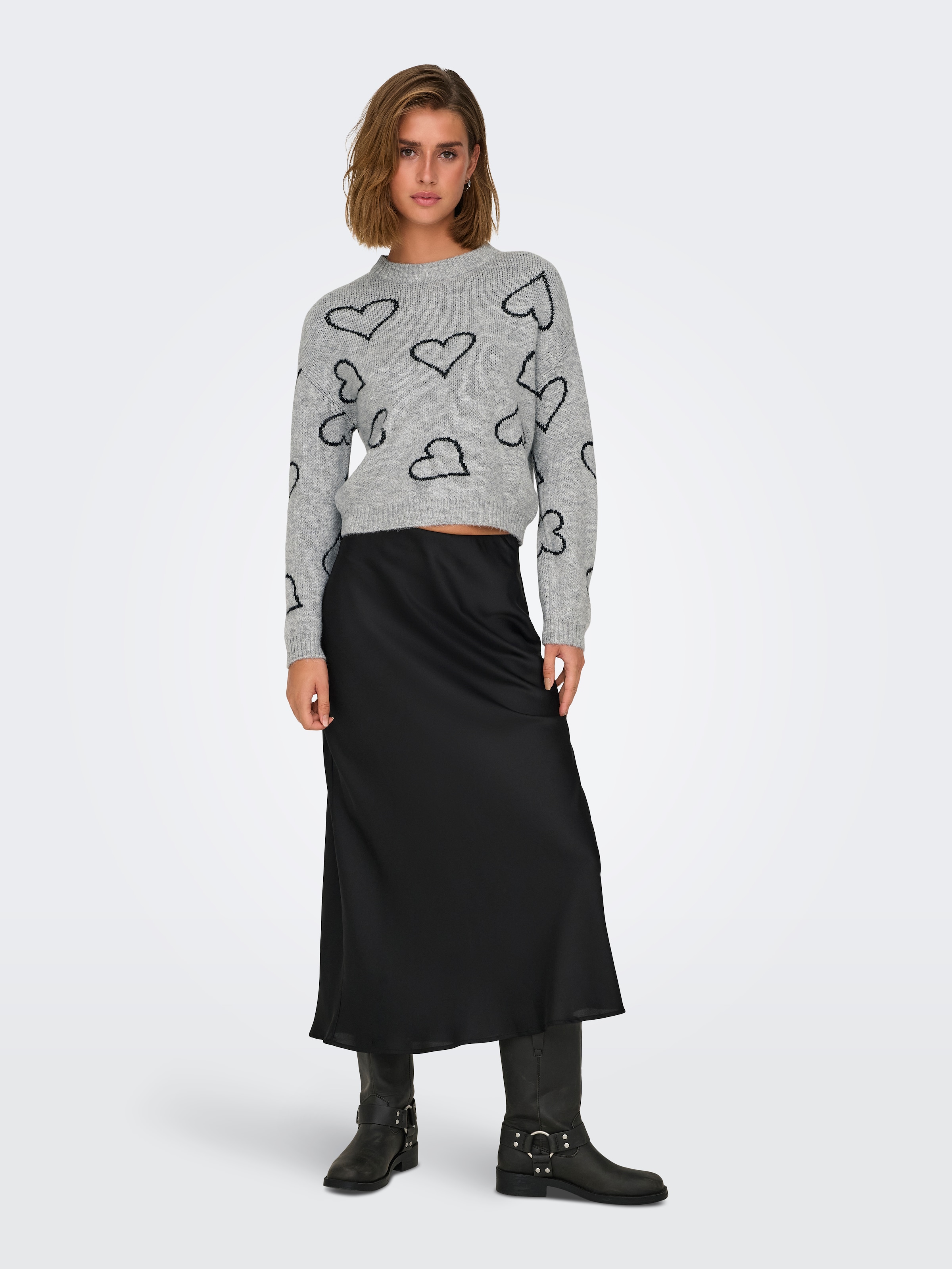 ONLY Rundhalspullover »ONLHAPPIE LS HEART O-NECK KNT«