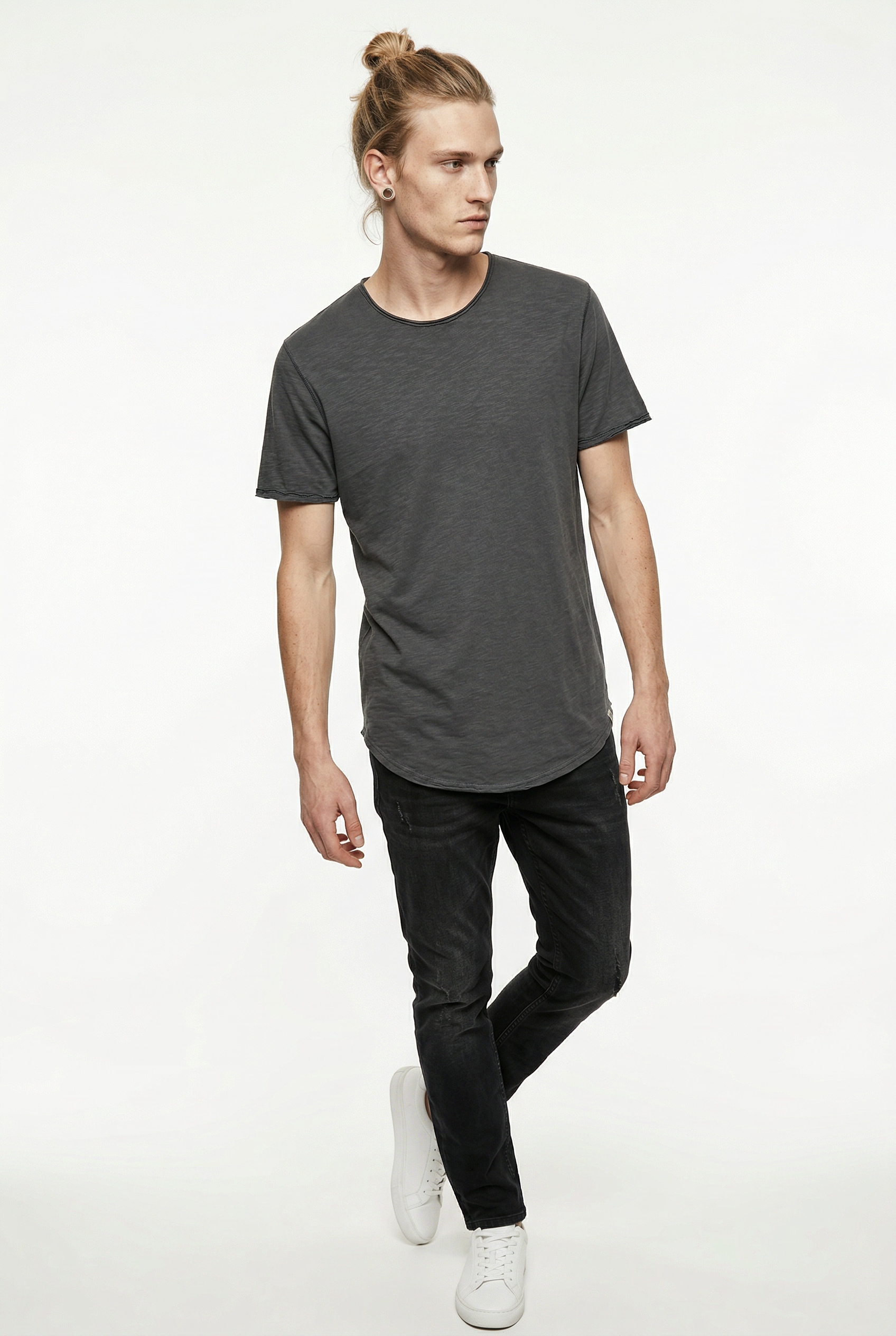 ONLY & SONS Rundhalsshirt »ONSBENNE LONGY SS TEE NF 7822 NOOS« Baumwolle, lang geschnitten