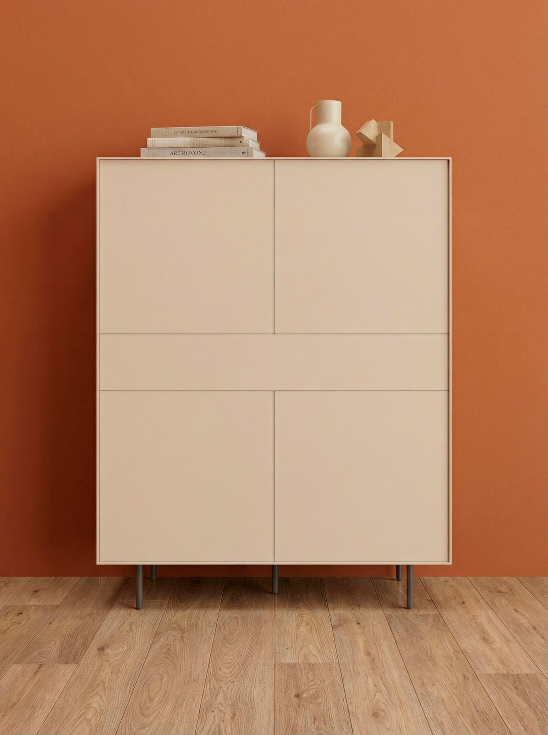 LeGer Home by Lena Gercke Highboard »Essentials, Sideboard, Kommode, Anrichte, Schrank, Stauraumschrank« Breite: 111 cm, UV lackiert, Push-to-open-Funktion
