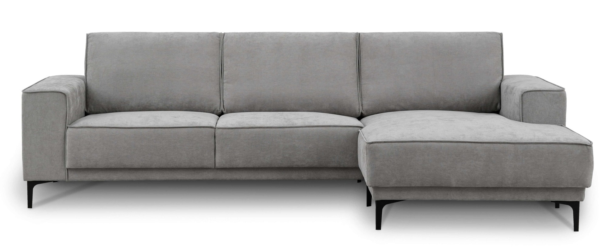 Places of Style Ecksofa »Polsterecke Oland, Struktur, Flachgewebe, Luxus-Microfaser, Boucle«, L-Form, 280 cm, Wellenunterfederung, Skandi-Design, Metallfüße