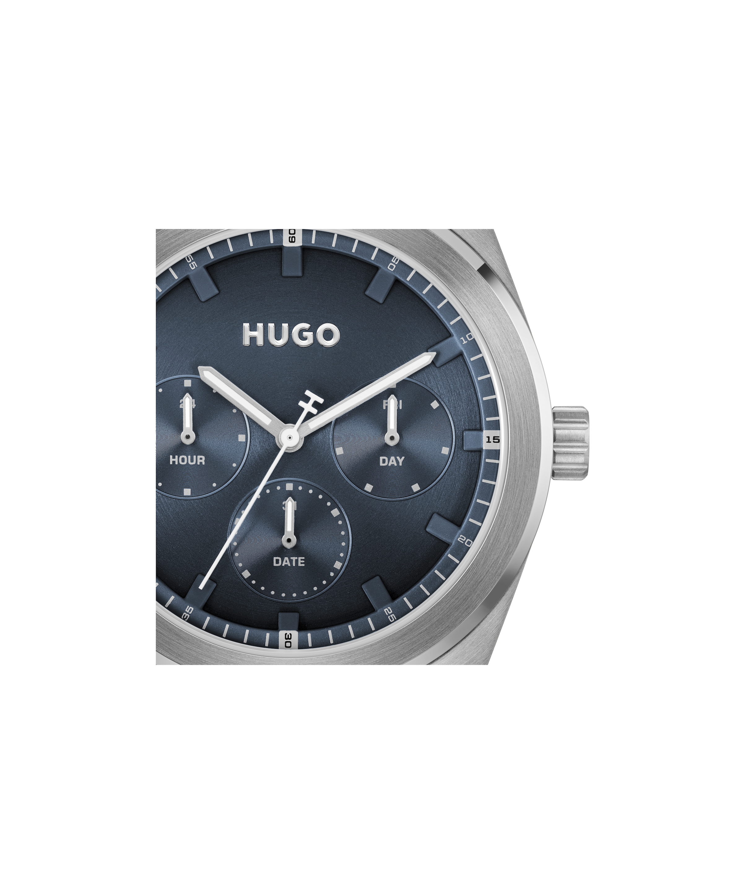 HUGO Multifunktionsuhr »#BRIGHT SPORT« Quarzuhr, Armbanduhr, Herrenuhr, Edelstahlarmband, analog