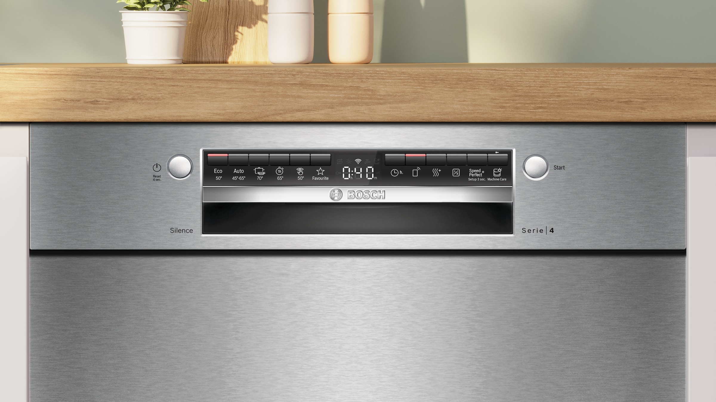 BOSCH Unterbaugeschirrspüler Serie 4 »SMU4HVS14E« 14 tlg. Maßgedecke